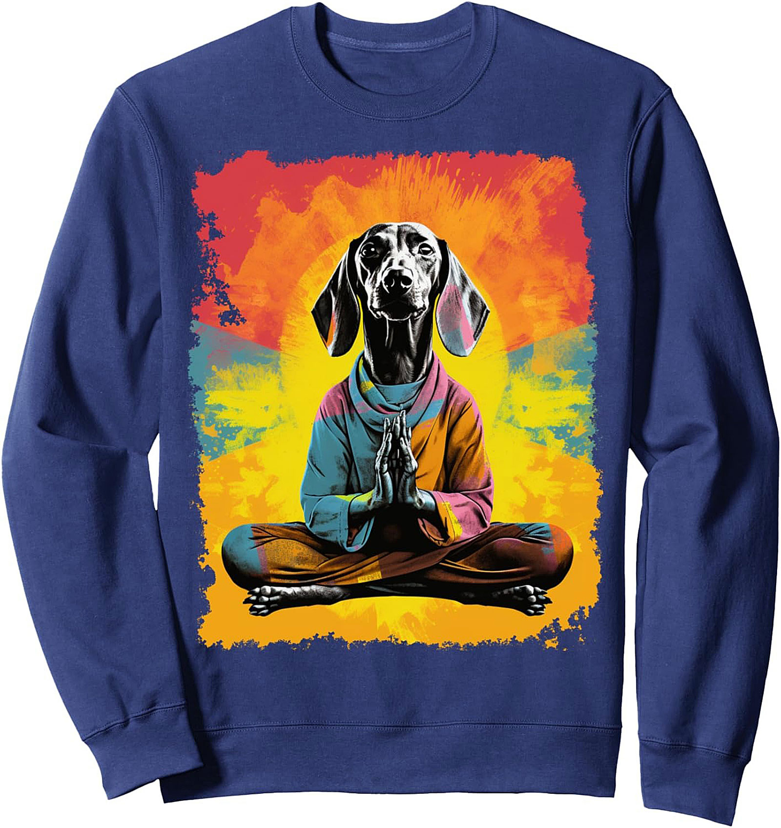 Zen Dachshund Meditating Crewneck Sweatshirt Cozy Pullover Gift