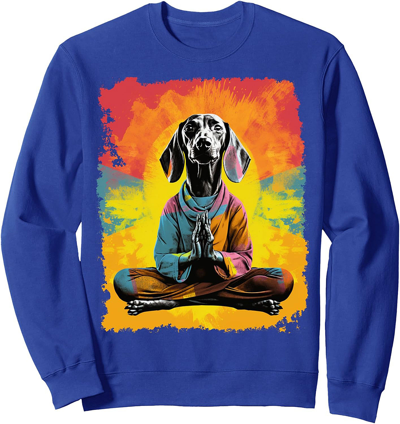 Zen Dachshund Meditating Crewneck Sweatshirt Cozy Pullover Gift