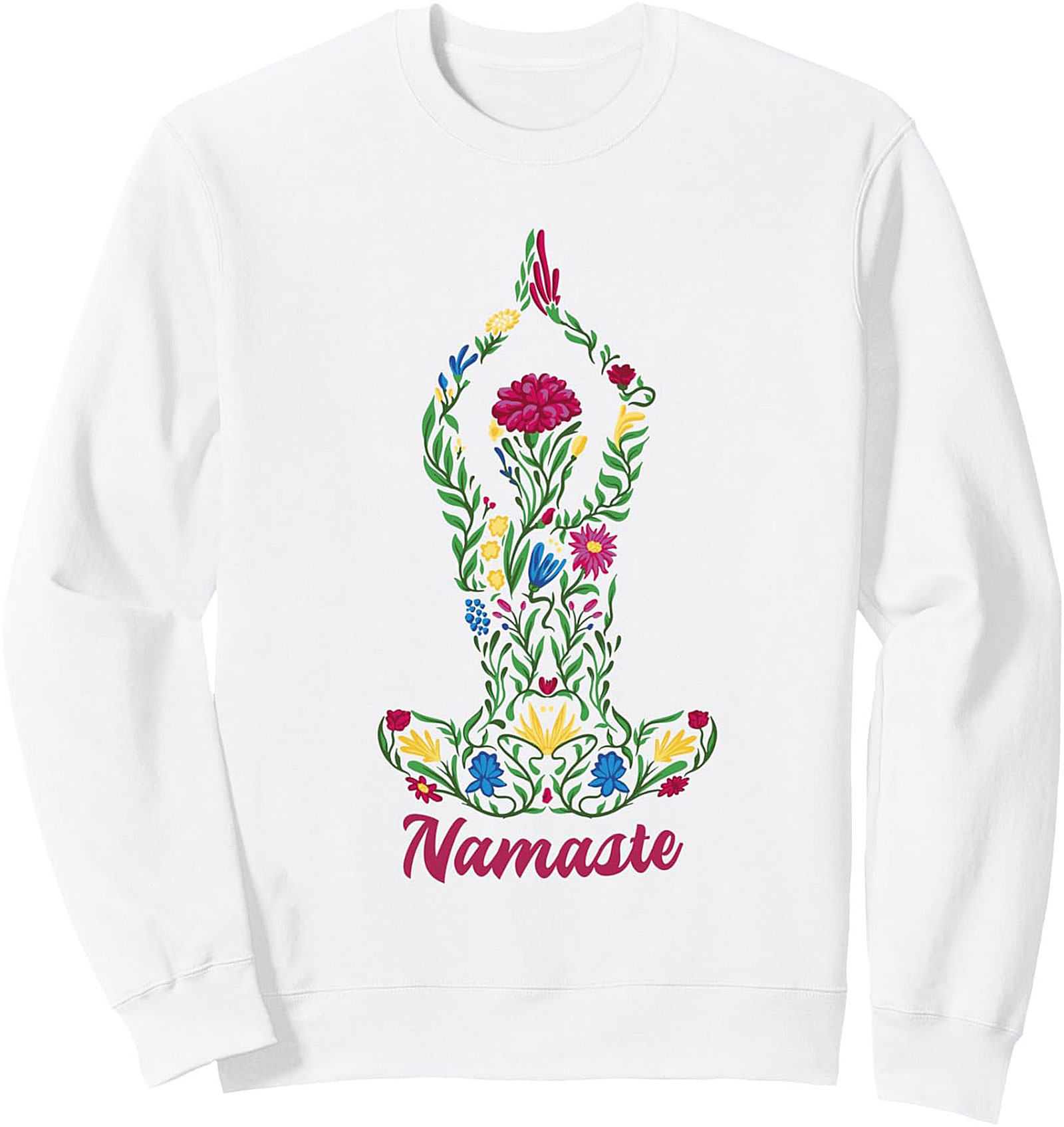 Floral Namaste Crewneck Sweatshirt Yoga Pullover Gift