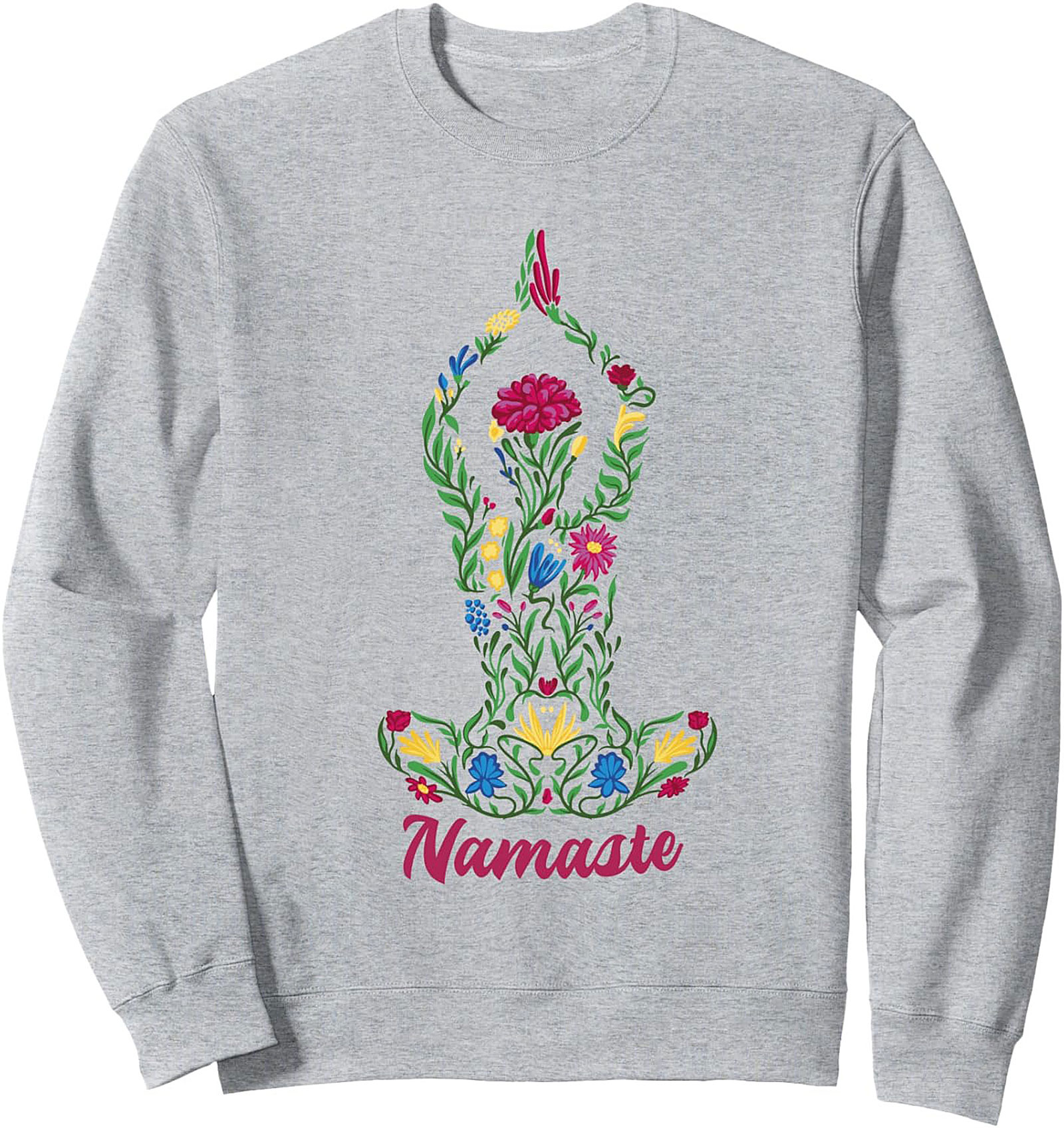 Floral Namaste Crewneck Sweatshirt Yoga Pullover Gift