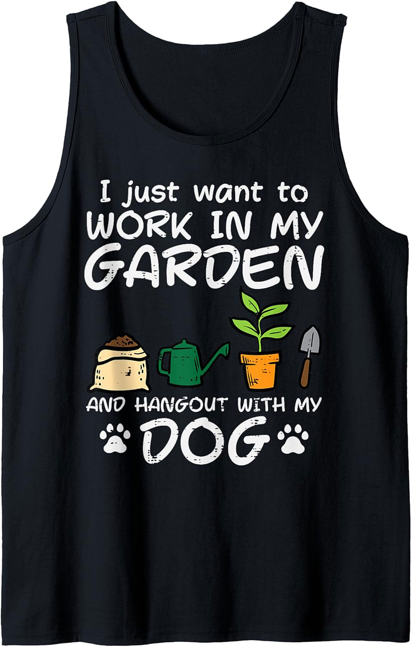 Gardening Dog Tank Top Funny Plant Lover Unisex Sleeveless