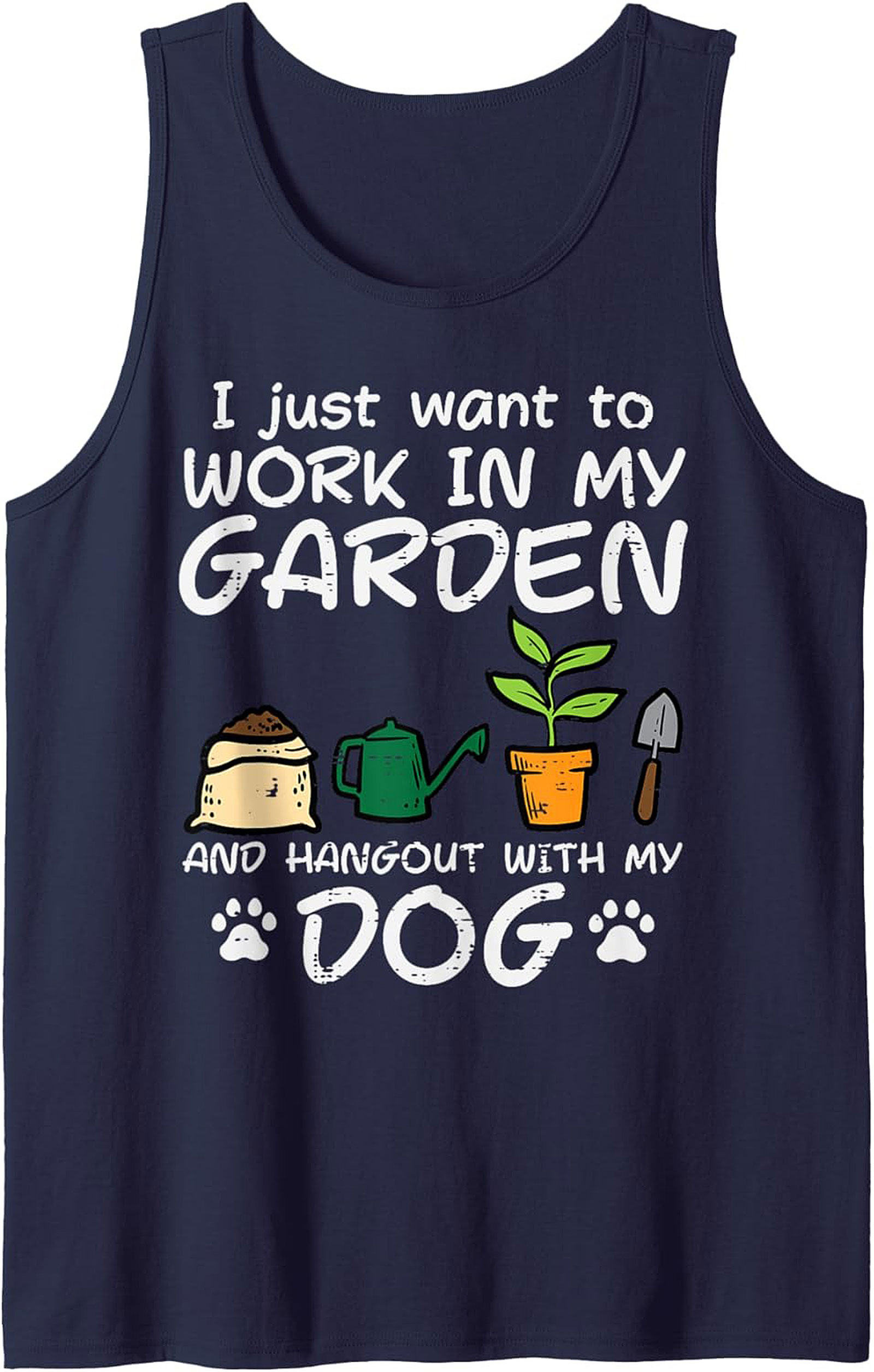 Gardening Dog Tank Top Funny Plant Lover Unisex Sleeveless