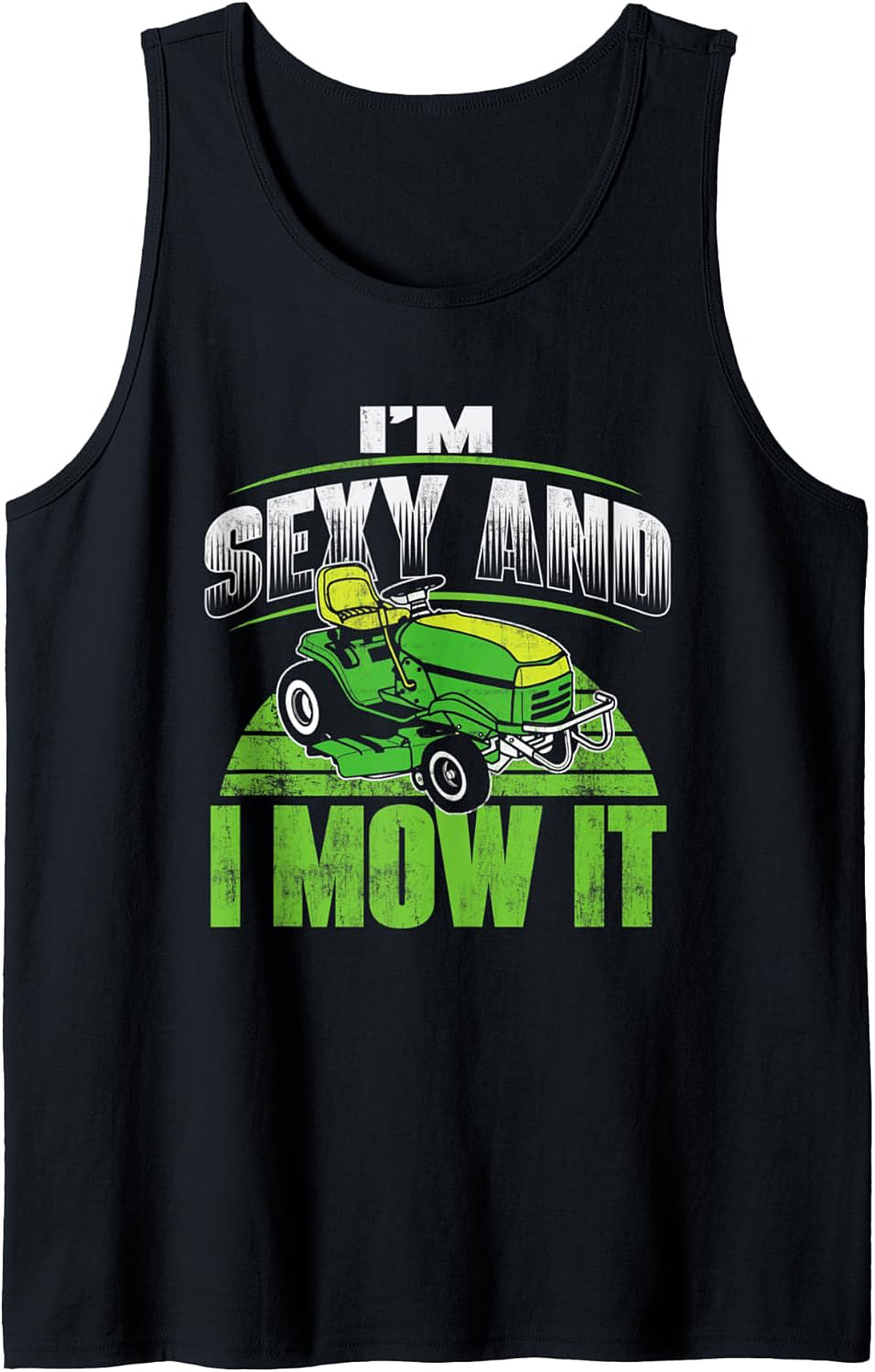 Sexy Mower Graphic Tank Funny Lawn Mowing Sleeveless Shirt