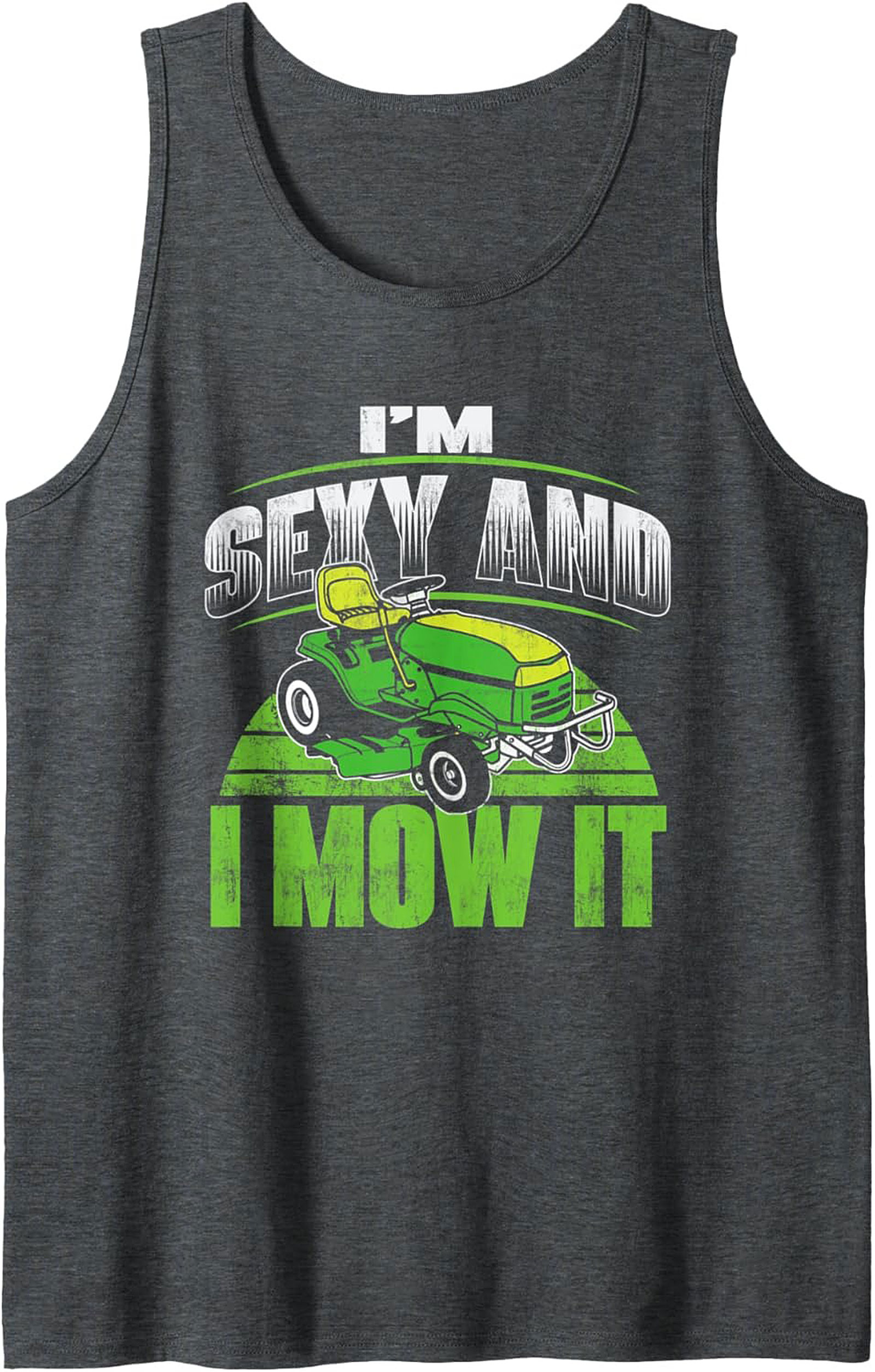Sexy Mower Graphic Tank Funny Lawn Mowing Sleeveless Shirt