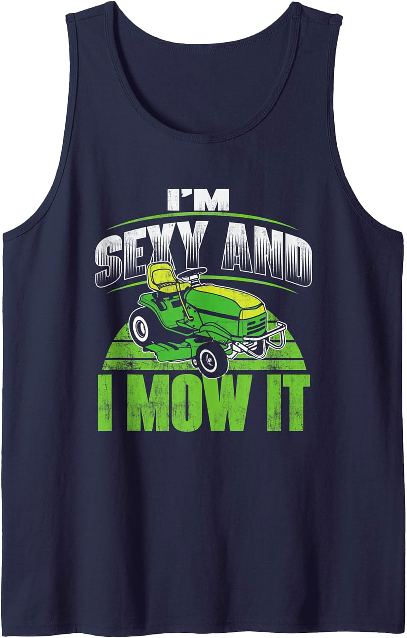 Sexy Mower Graphic Tank Funny Lawn Mowing Sleeveless Shirt