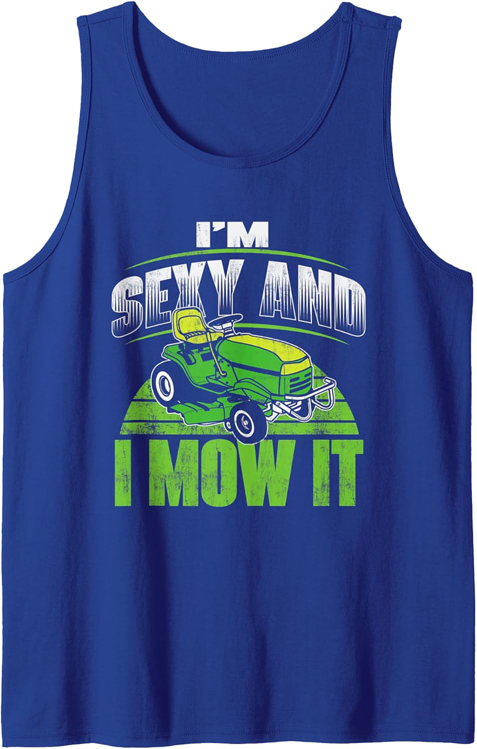 Sexy Mower Graphic Tank Funny Lawn Mowing Sleeveless Shirt