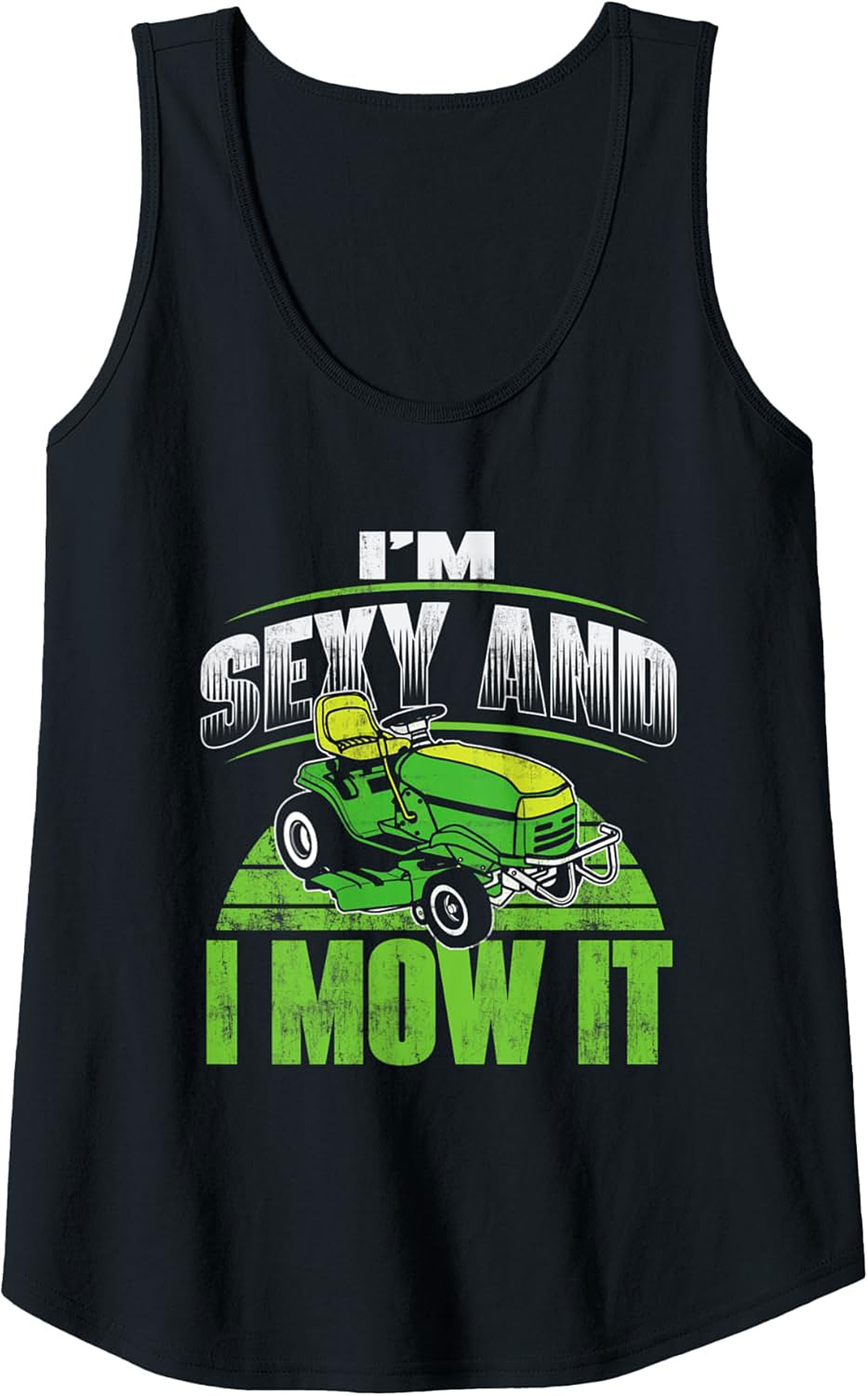 Sexy Mower Graphic Tank Funny Lawn Mowing Sleeveless Shirt