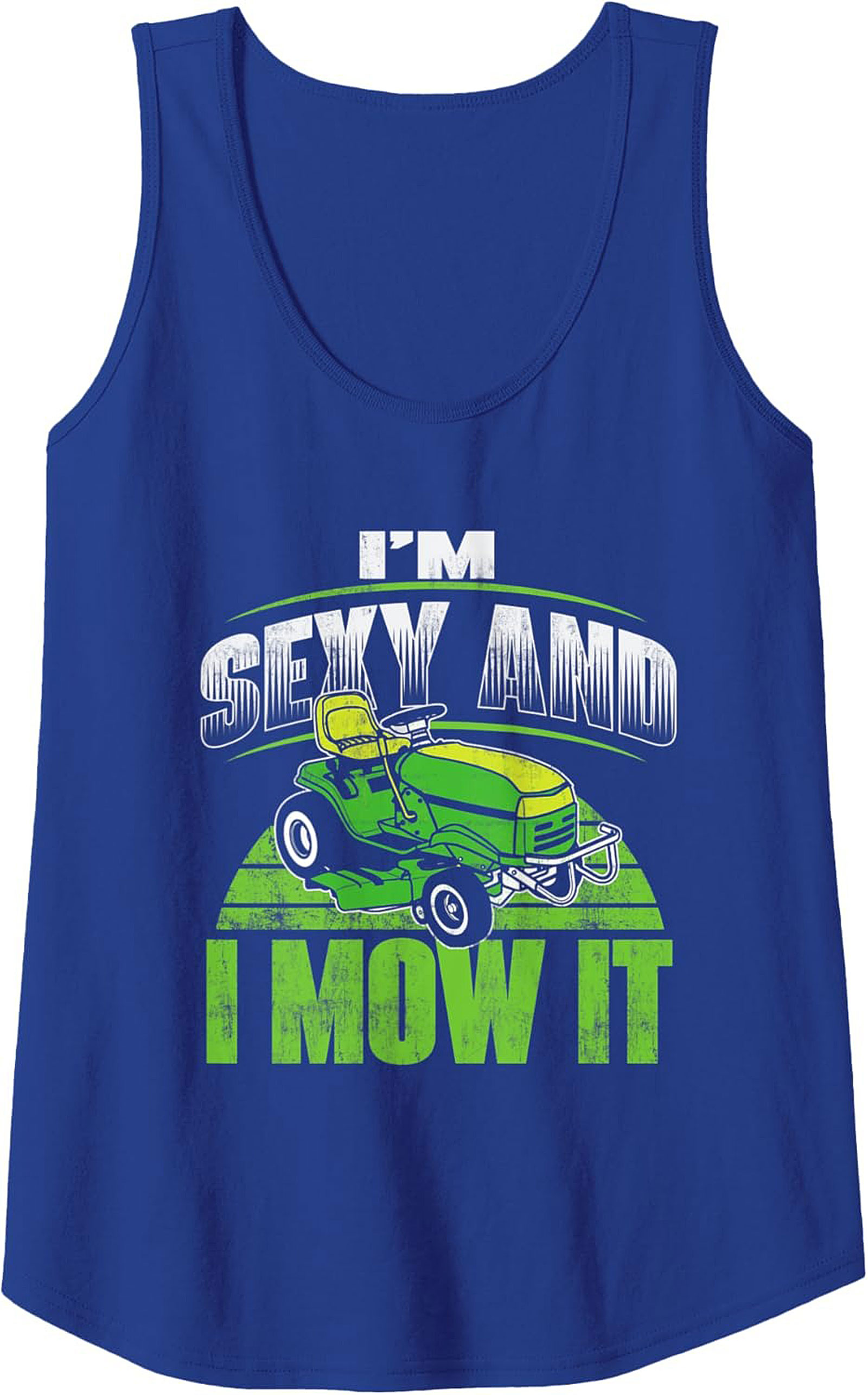 Sexy Mower Graphic Tank Funny Lawn Mowing Sleeveless Shirt