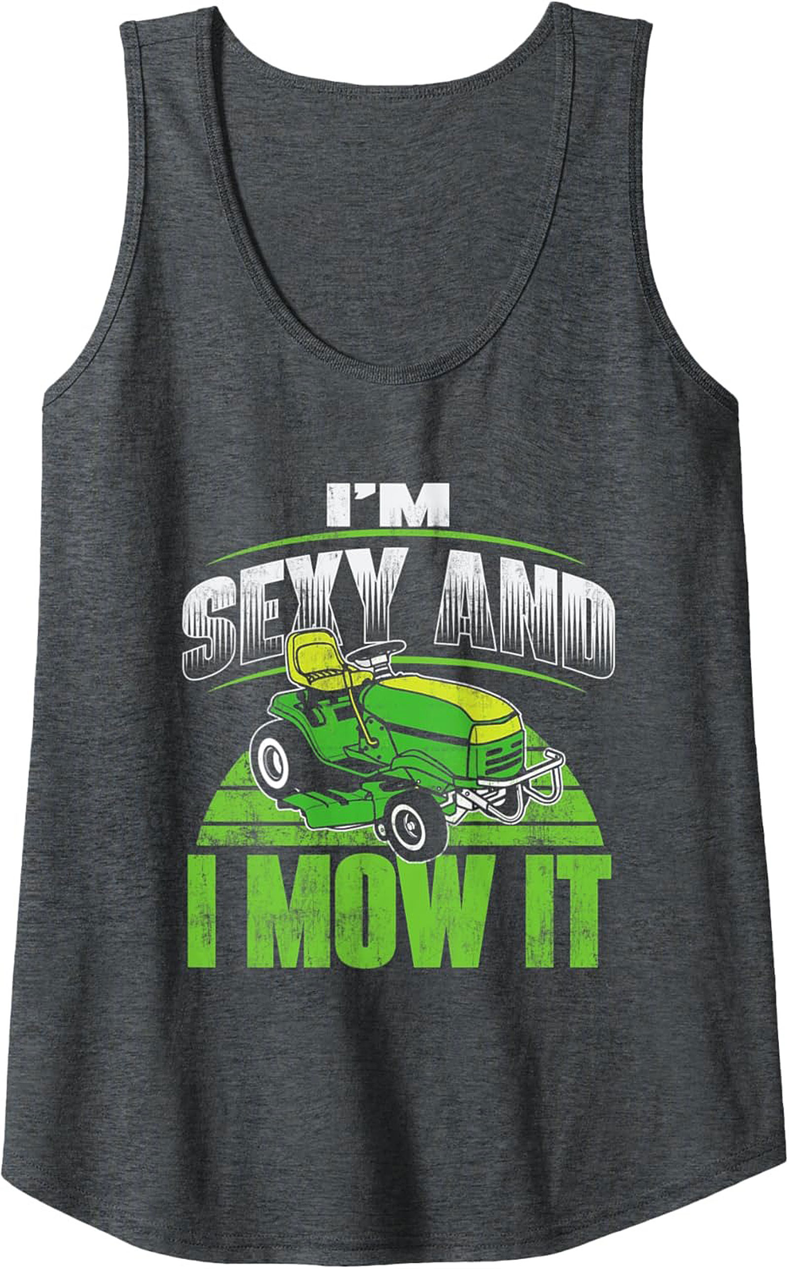 Sexy Mower Graphic Tank Funny Lawn Mowing Sleeveless Shirt