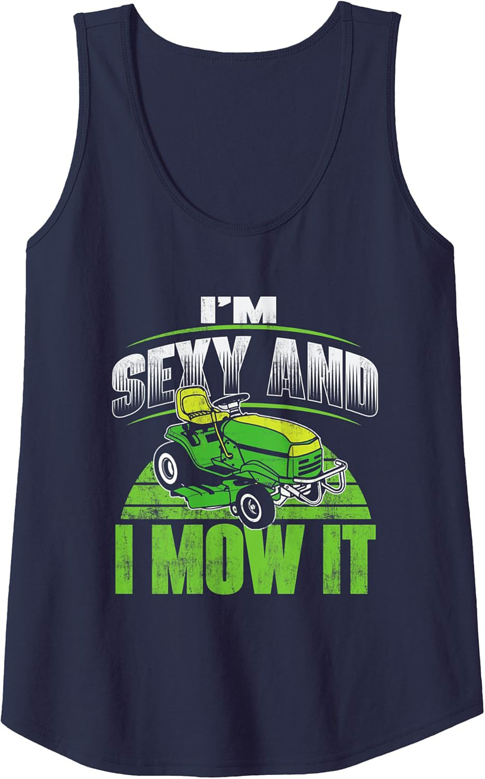 Sexy Mower Graphic Tank Funny Lawn Mowing Sleeveless Shirt