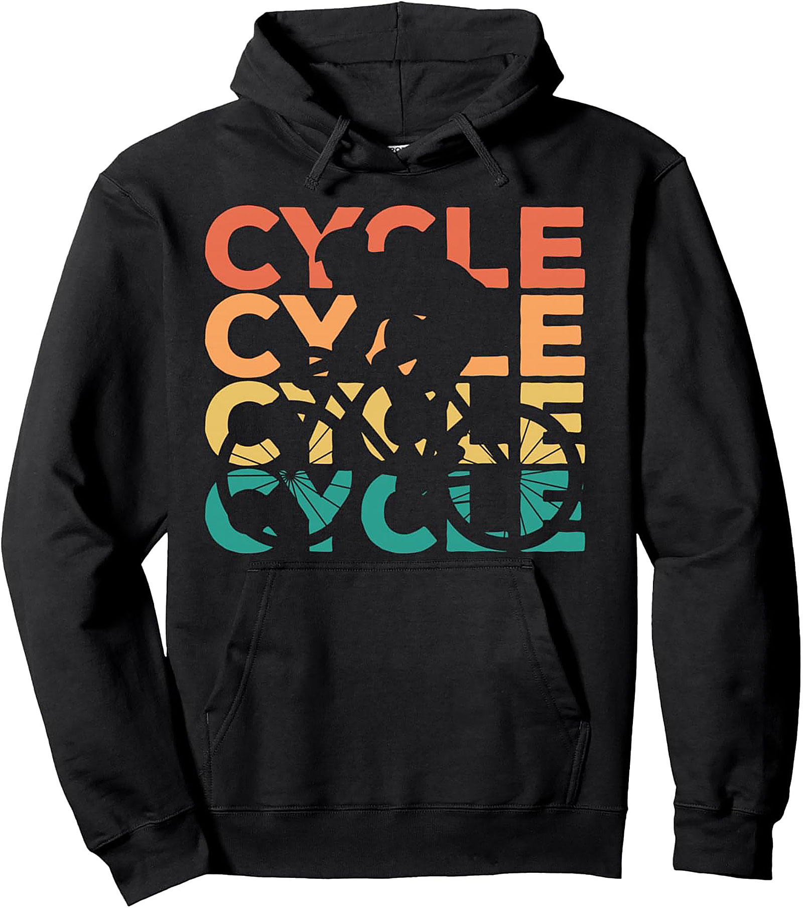 Retro Sunset Cycling Pullover Hoodie | Vintage Rider Gear
