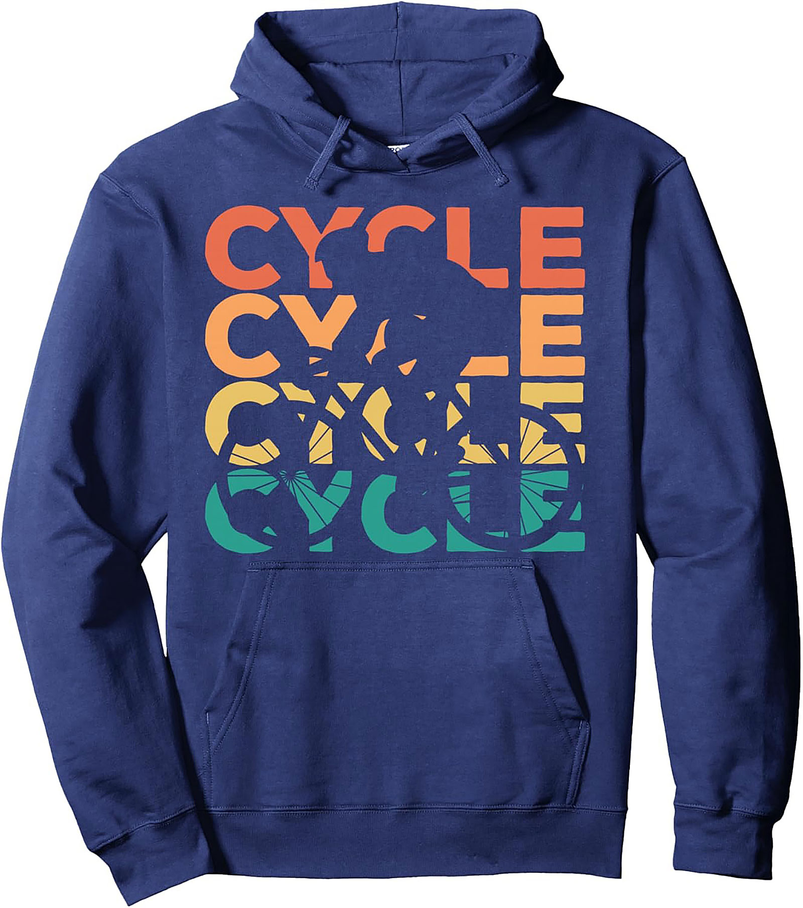 Retro Sunset Cycling Pullover Hoodie | Vintage Rider Gear