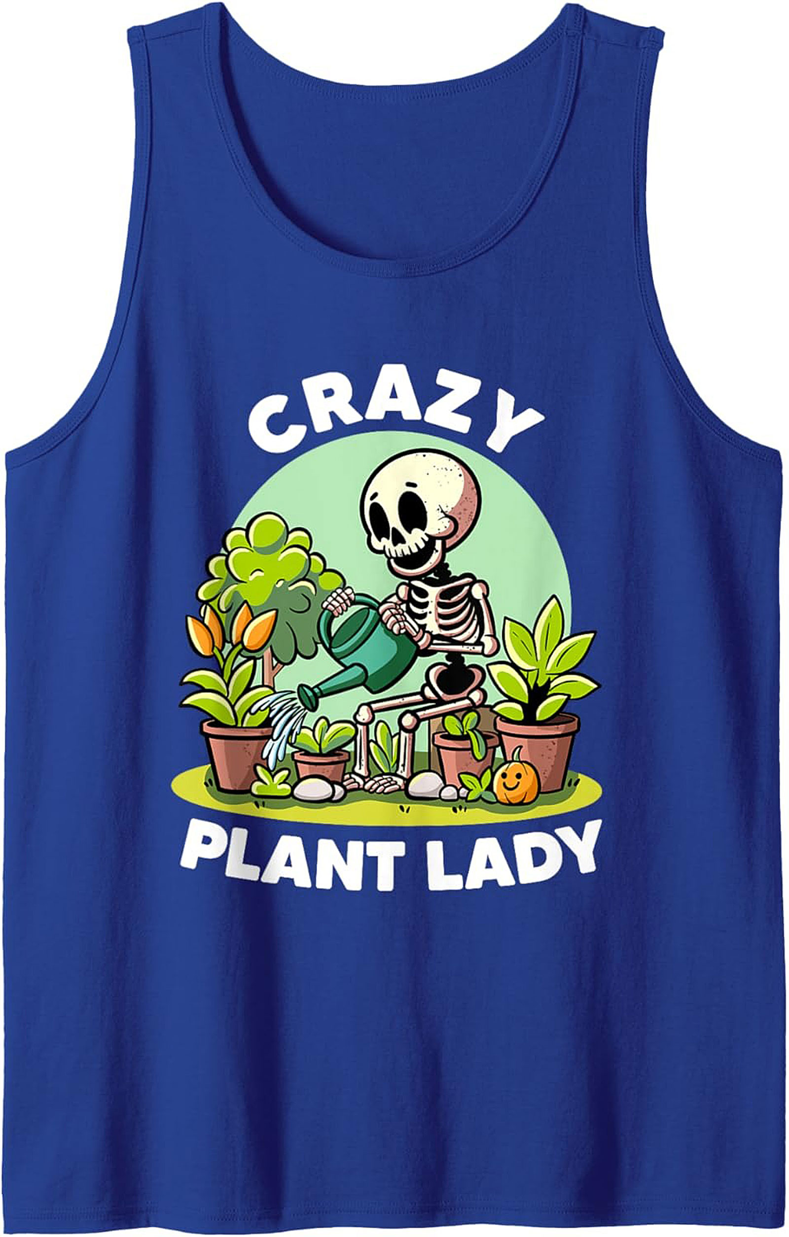 Crazy Plant Lady Graphic Tank Funny Skeleton Sleeveless Shirt