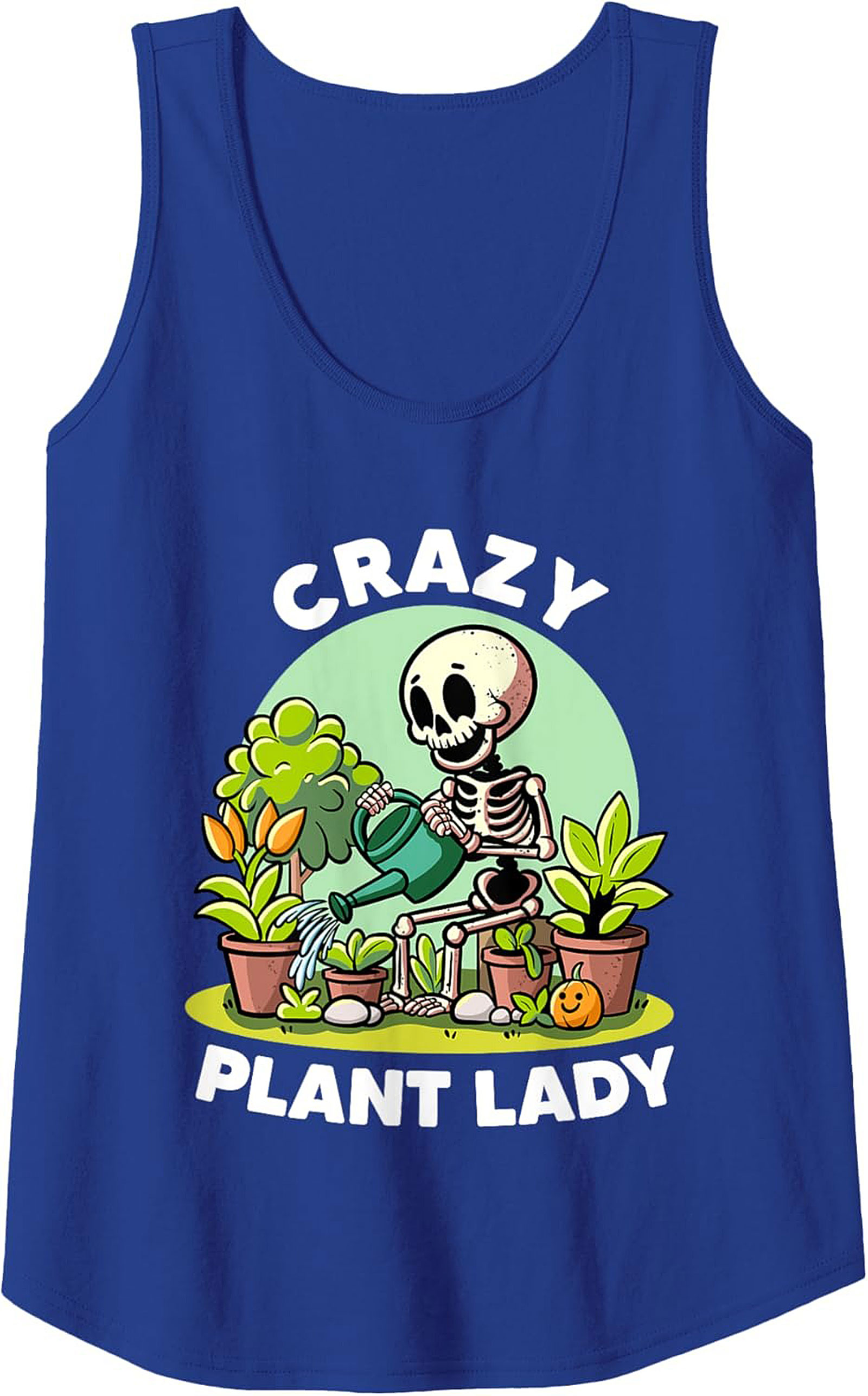 Crazy Plant Lady Graphic Tank Funny Skeleton Sleeveless Shirt