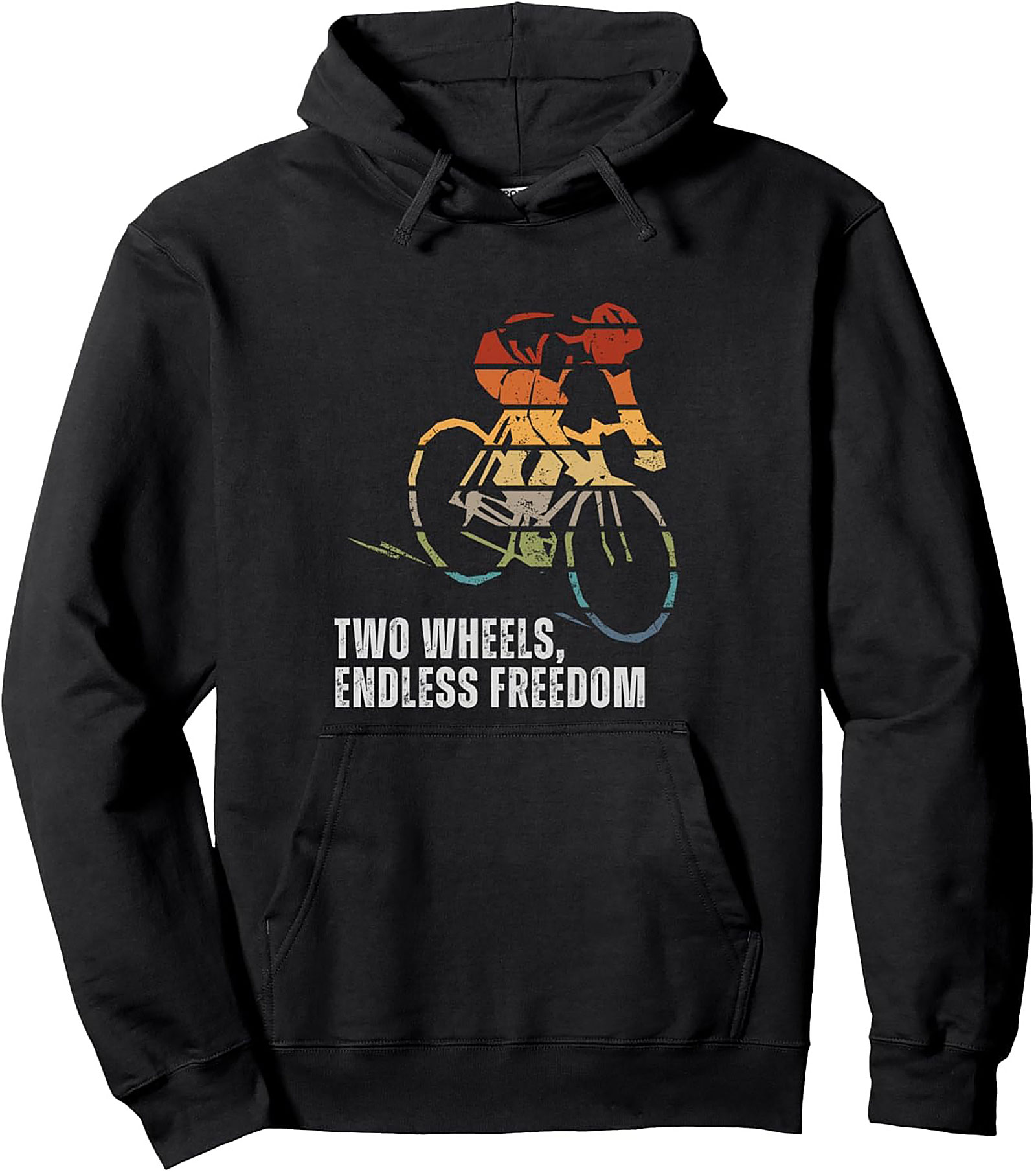 Retro Cycling Pullover Hoodie | Two Wheels Freedom