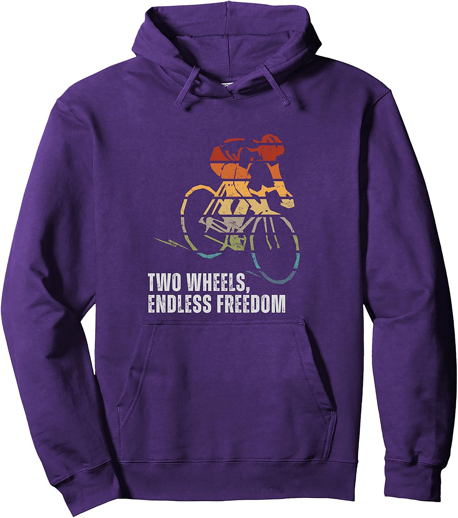Retro Cycling Pullover Hoodie | Two Wheels Freedom