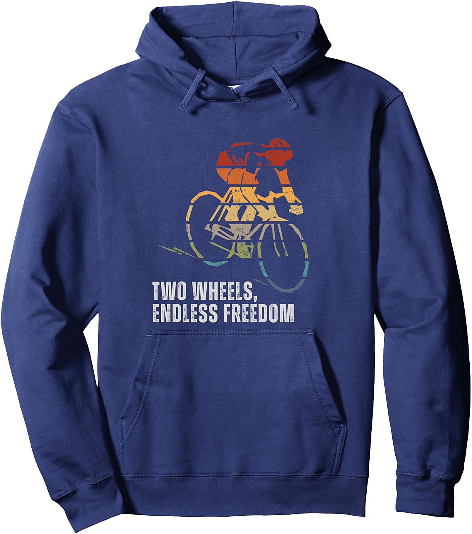 Retro Cycling Pullover Hoodie | Two Wheels Freedom