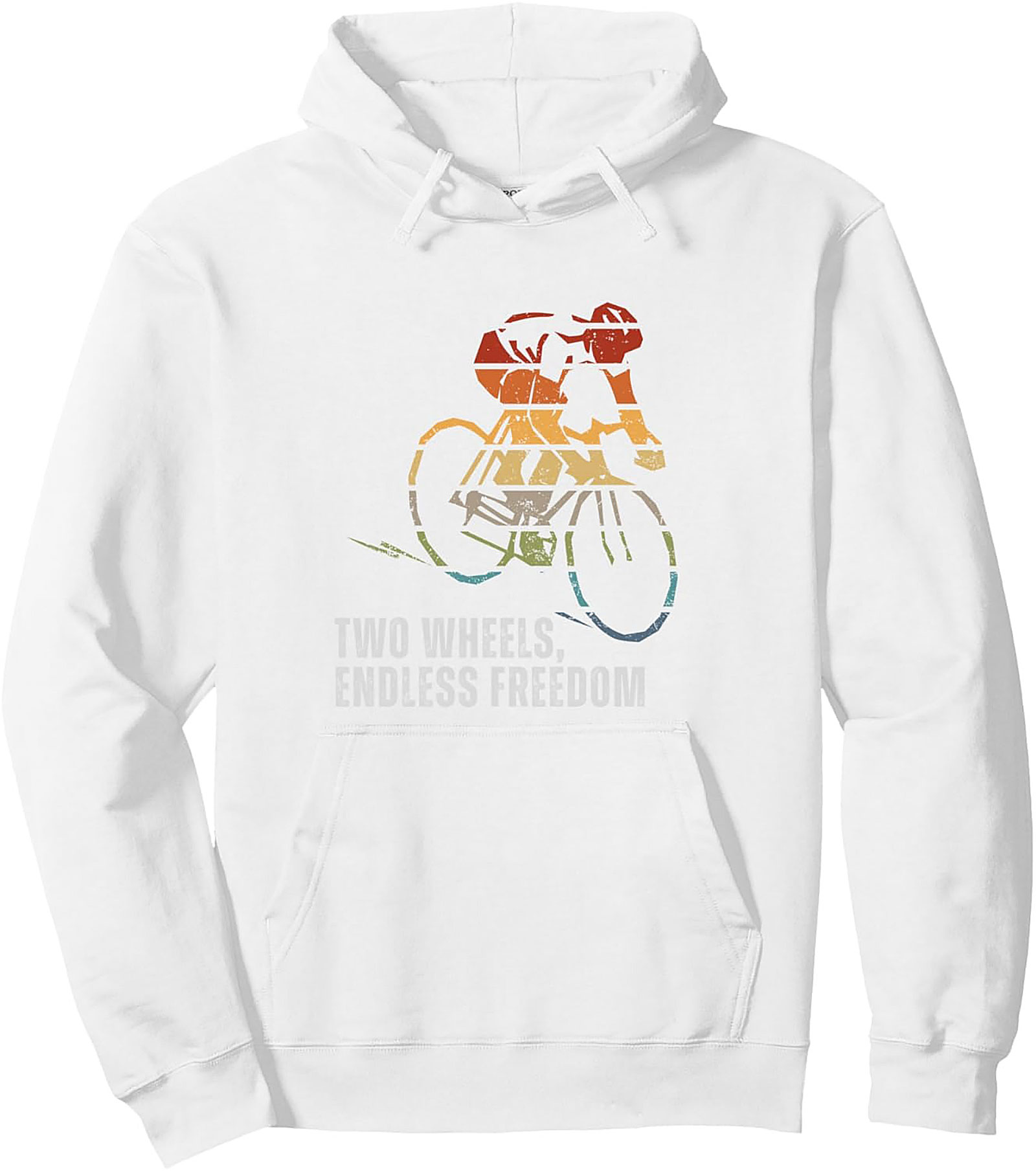 Retro Cycling Pullover Hoodie | Two Wheels Freedom
