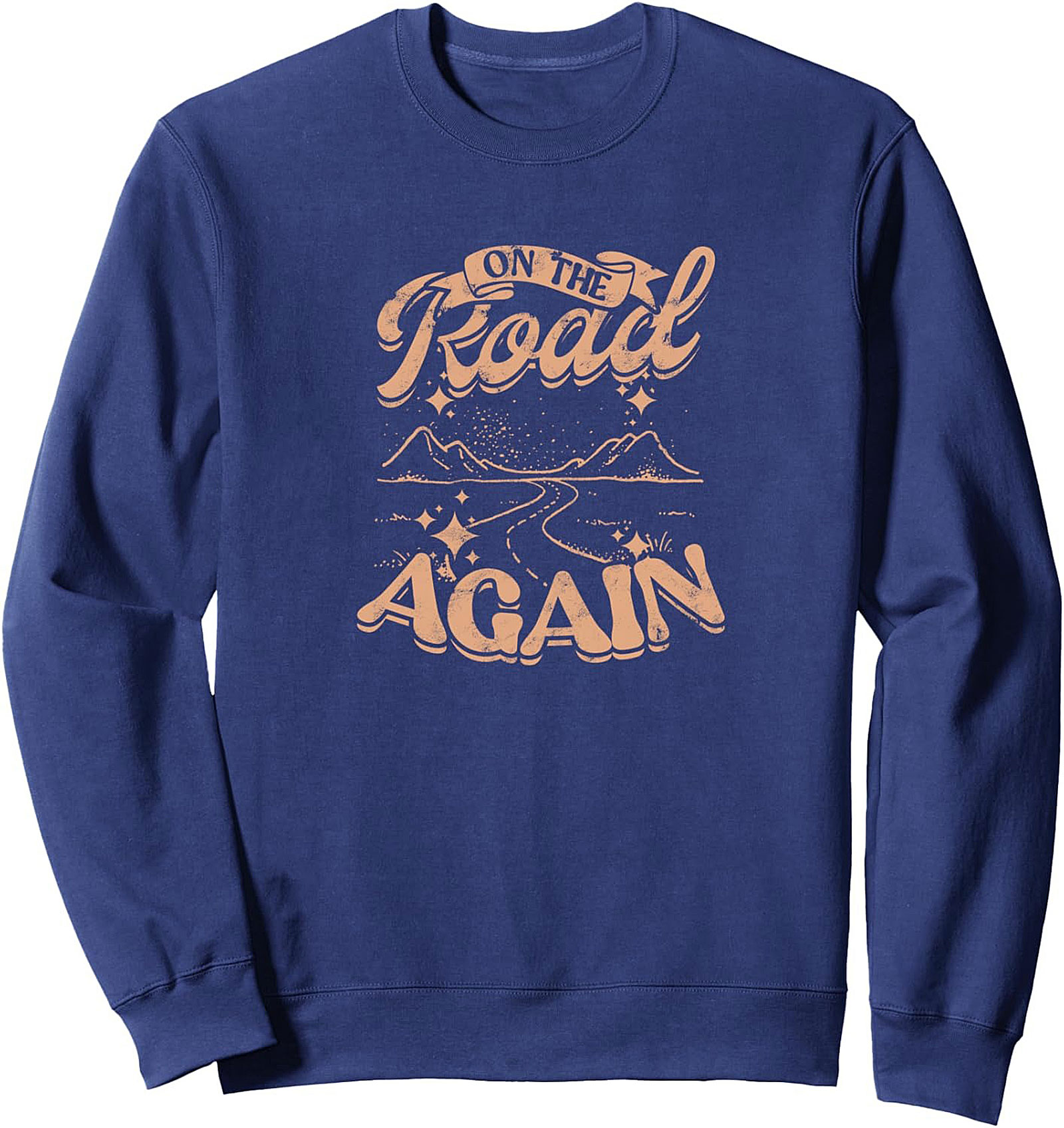 On The Road Again Vintage Road Trip Crewneck Sweatshirt