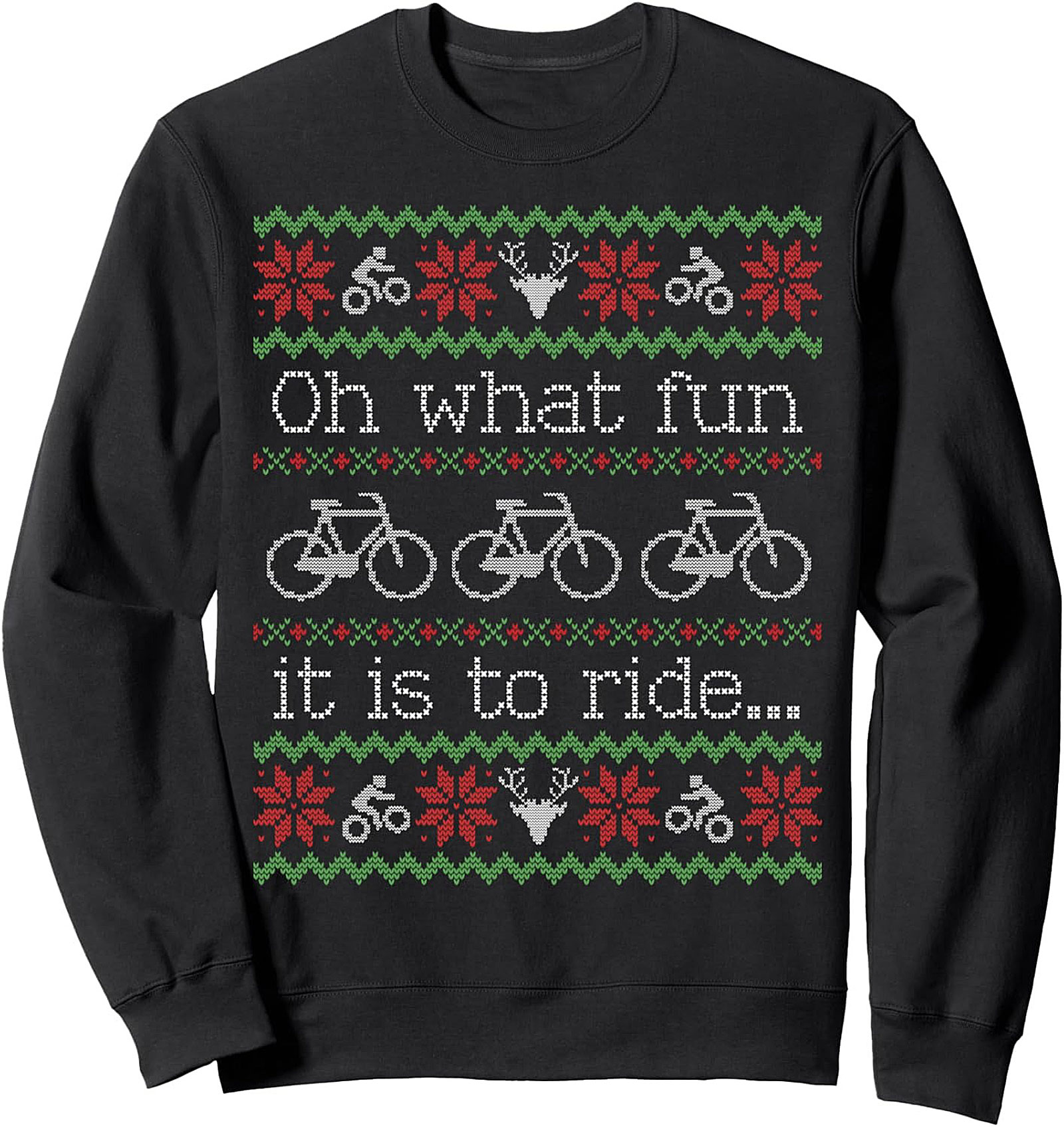 Biking Holiday Crewneck Sweatshirt | Oh What Fun To Ride