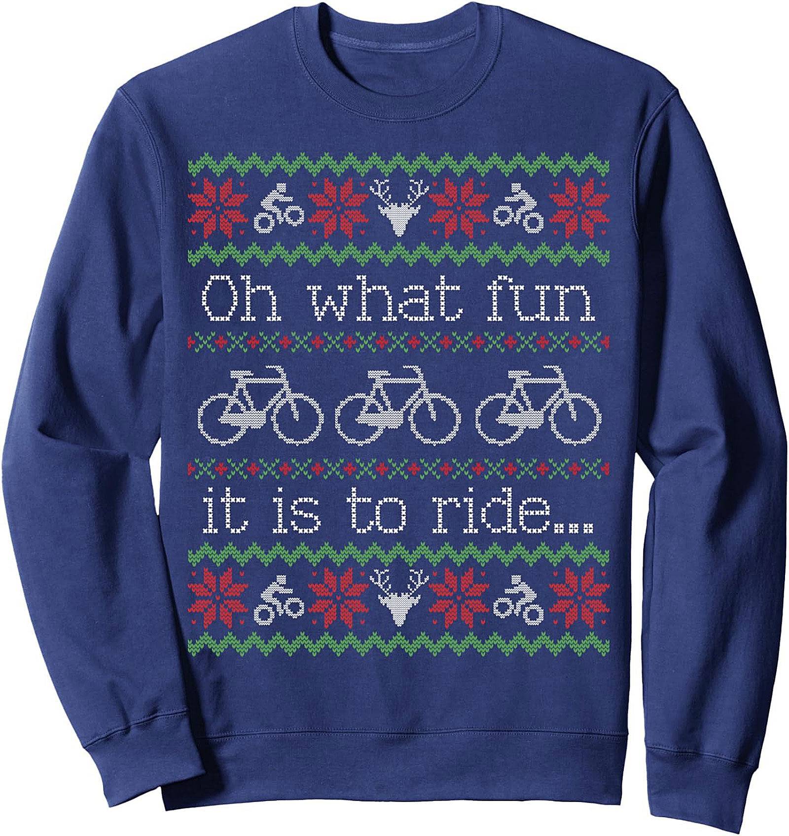 Biking Holiday Crewneck Sweatshirt | Oh What Fun To Ride