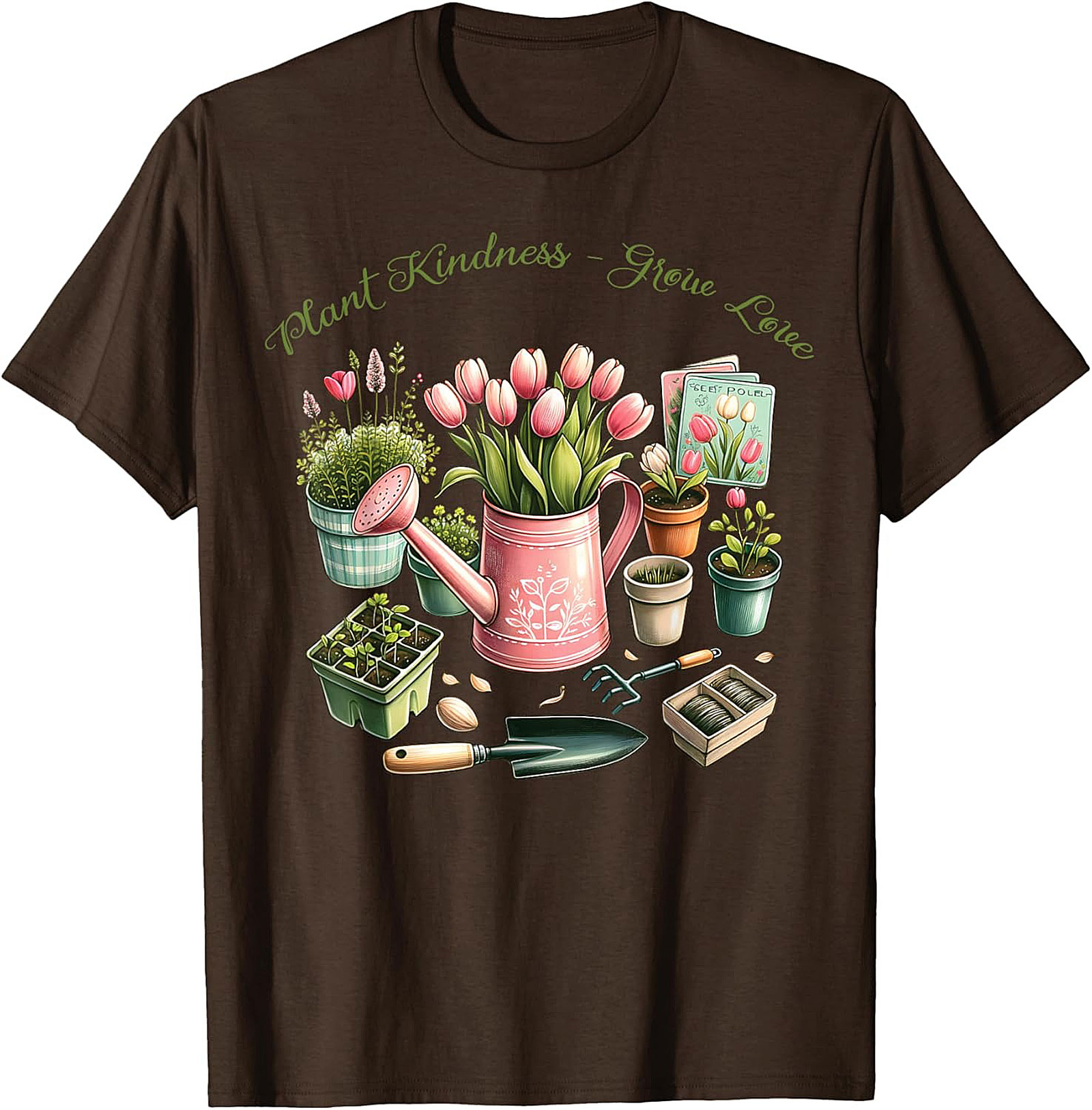 Plant Kindness Grow Love Gardening T-shirt Floral Tee Gift