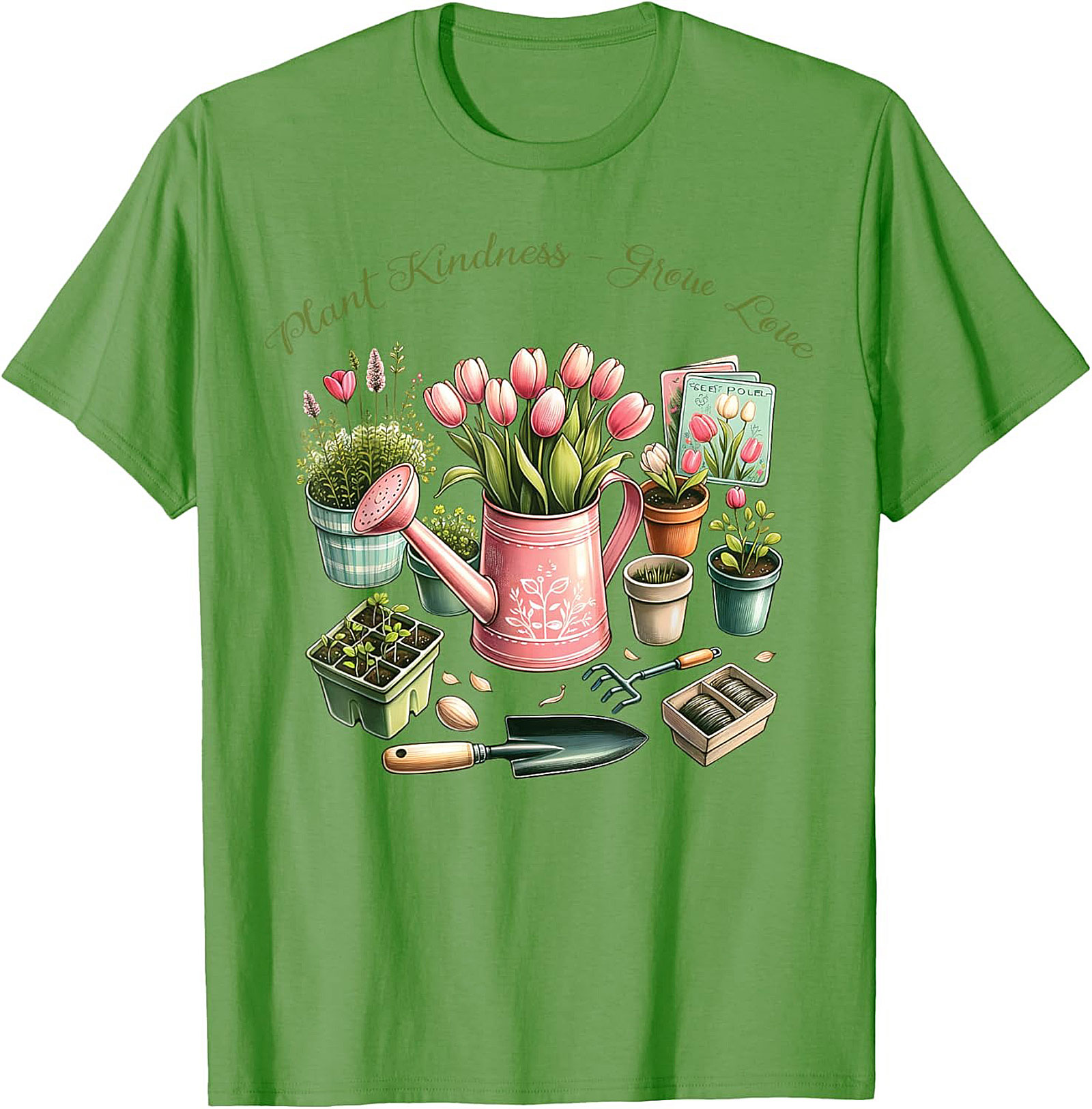 Plant Kindness Grow Love Gardening T-shirt Floral Tee Gift