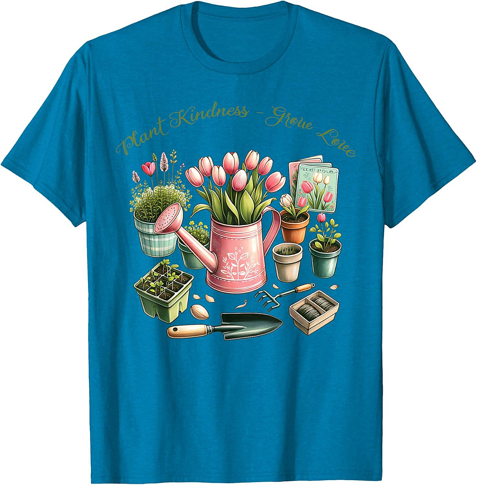 Plant Kindness Grow Love Gardening T-shirt Floral Tee Gift