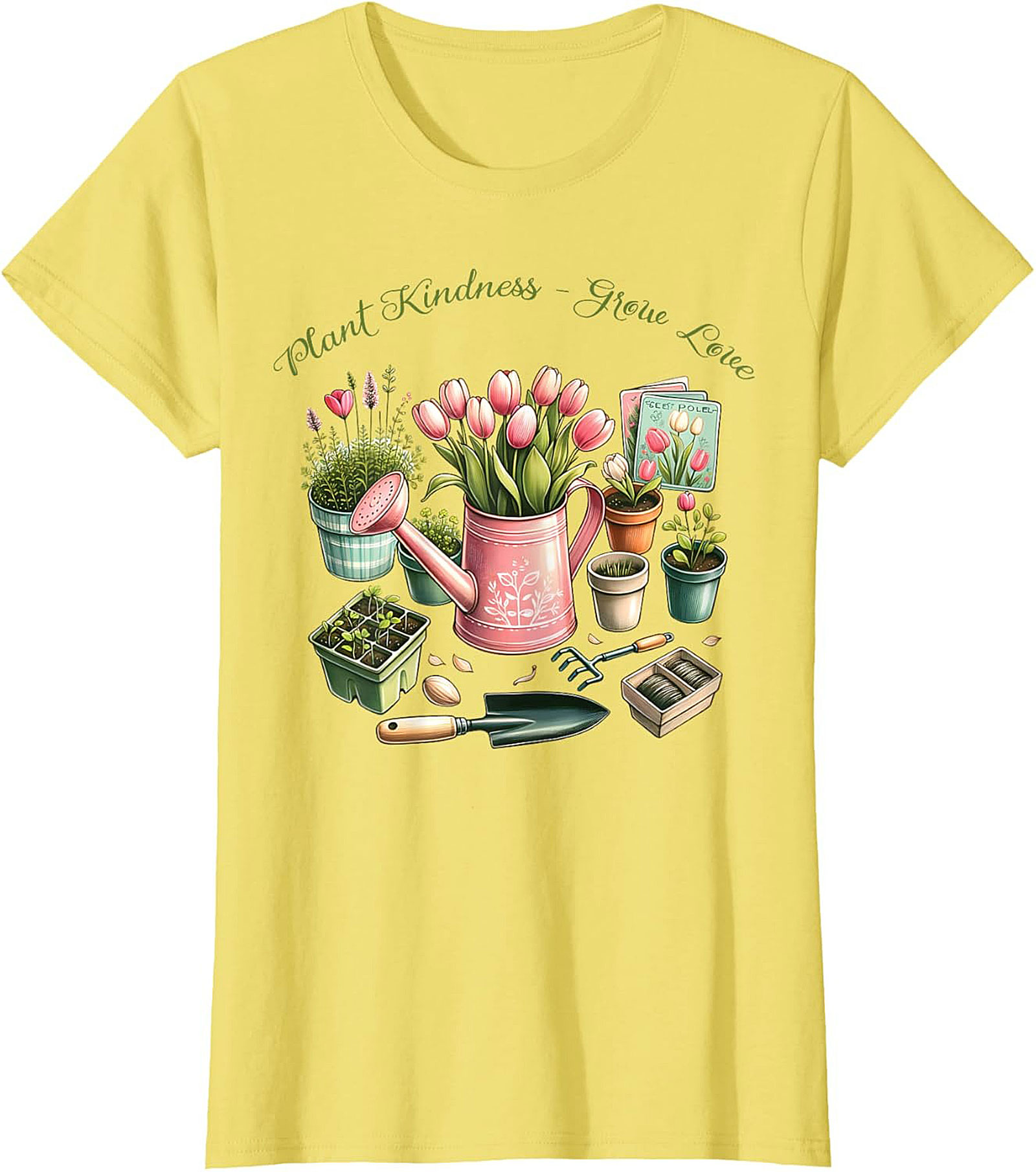 Plant Kindness Grow Love Gardening T-shirt Floral Tee Gift