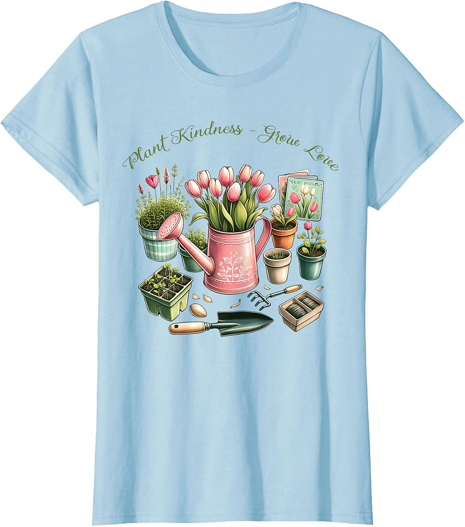 Plant Kindness Grow Love Gardening T-shirt Floral Tee Gift