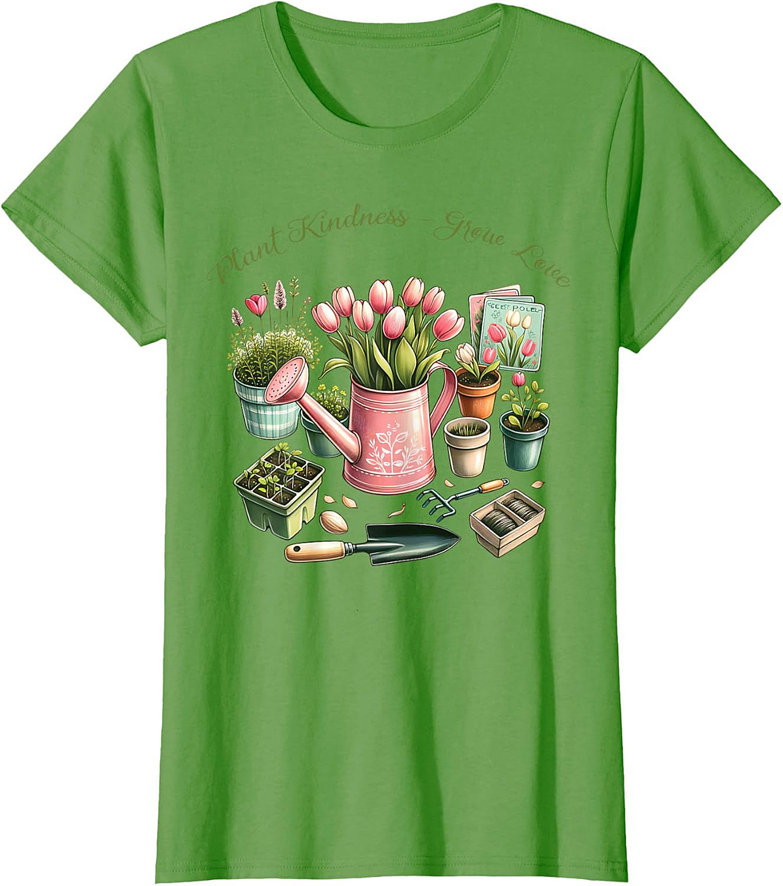 Plant Kindness Grow Love Gardening T-shirt Floral Tee Gift