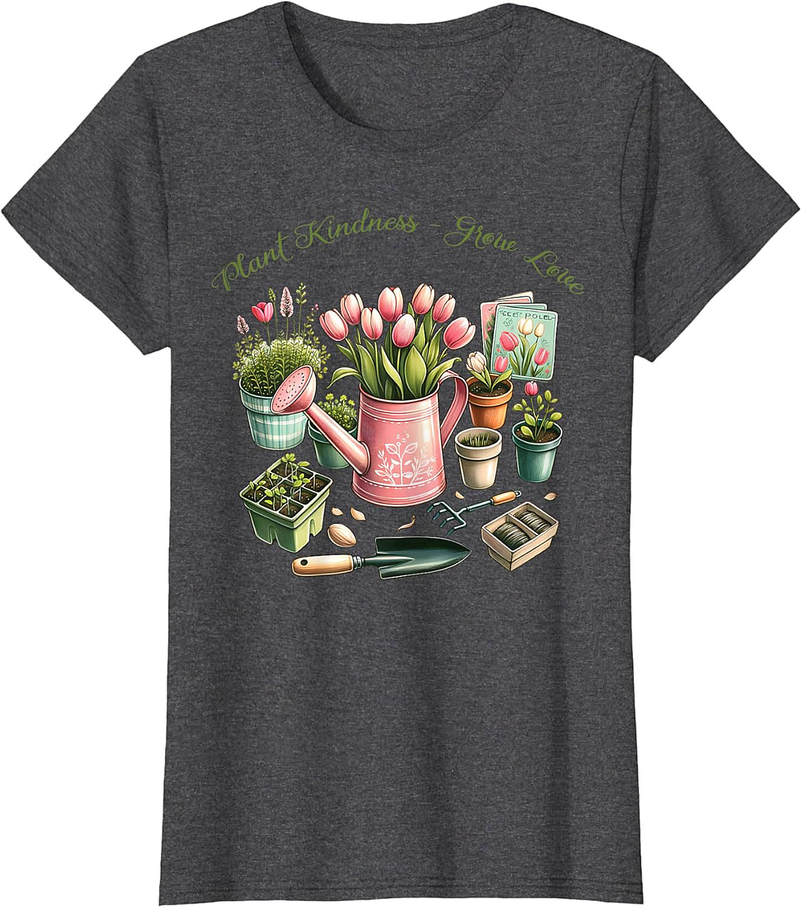 Plant Kindness Grow Love Gardening T-shirt Floral Tee Gift