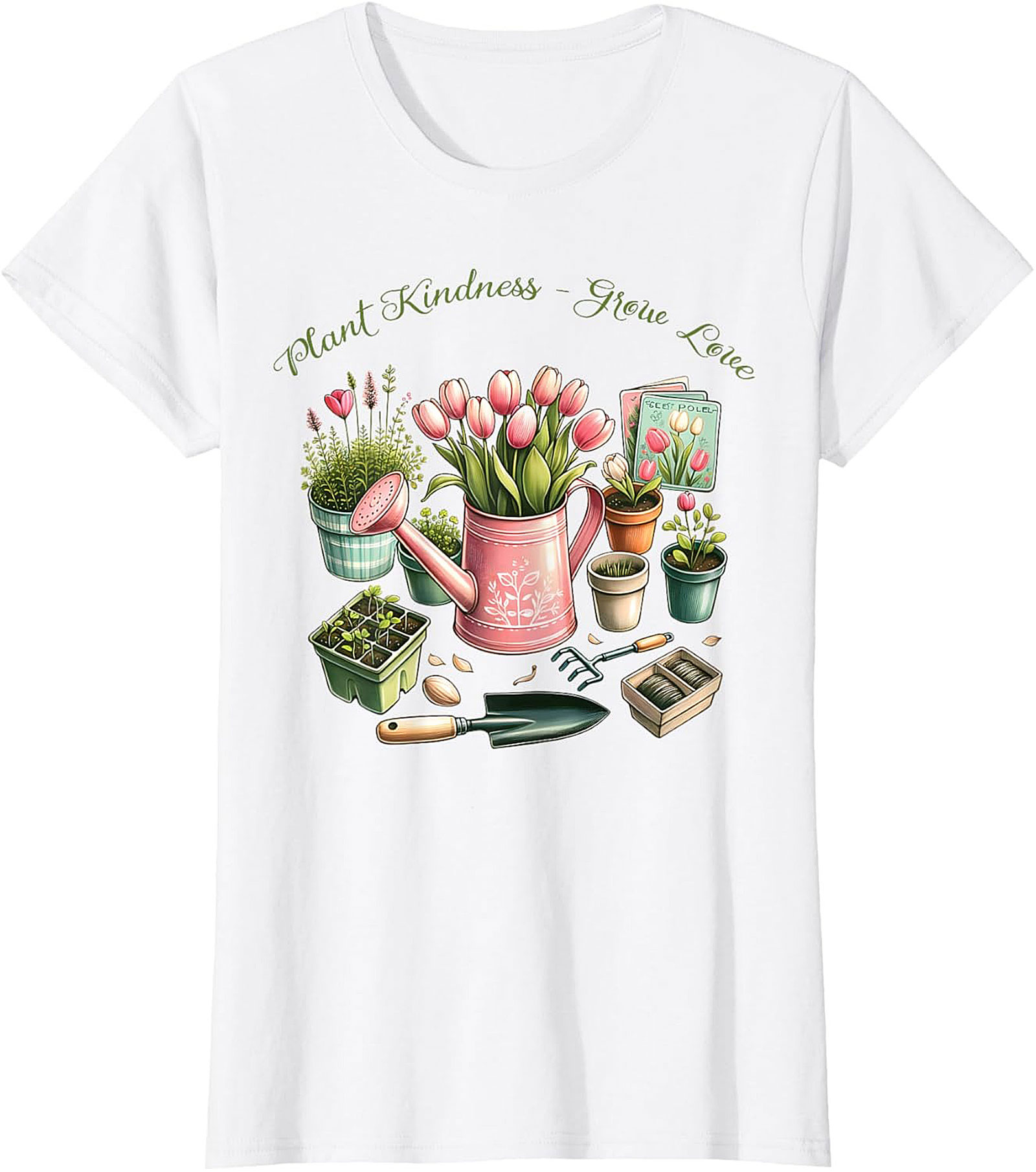 Plant Kindness Grow Love Gardening T-shirt Floral Tee Gift
