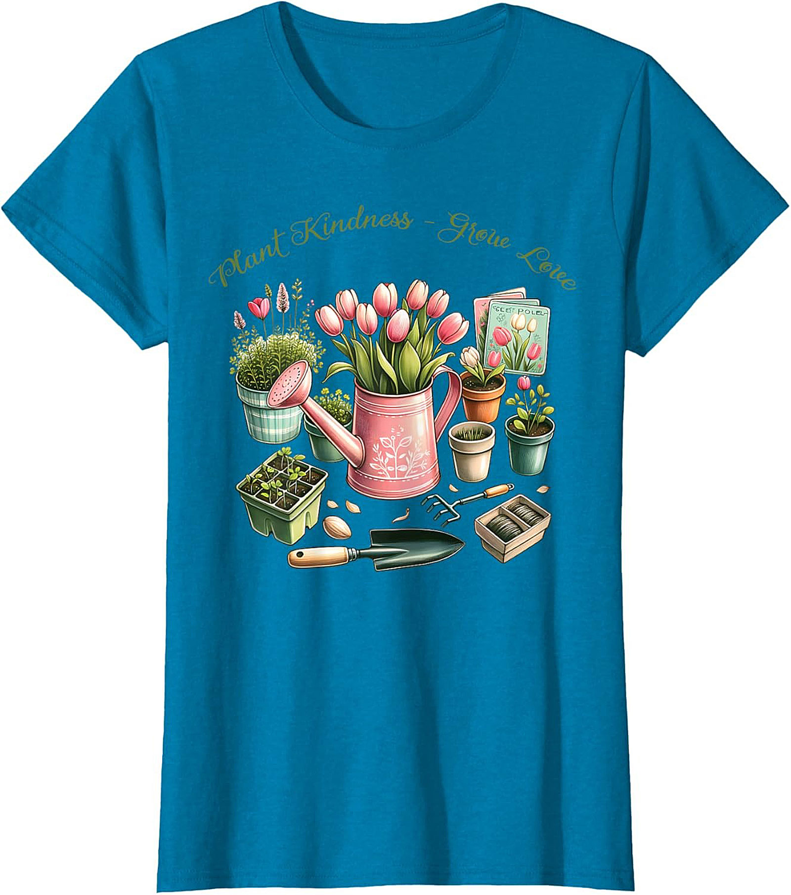 Plant Kindness Grow Love Gardening T-shirt Floral Tee Gift