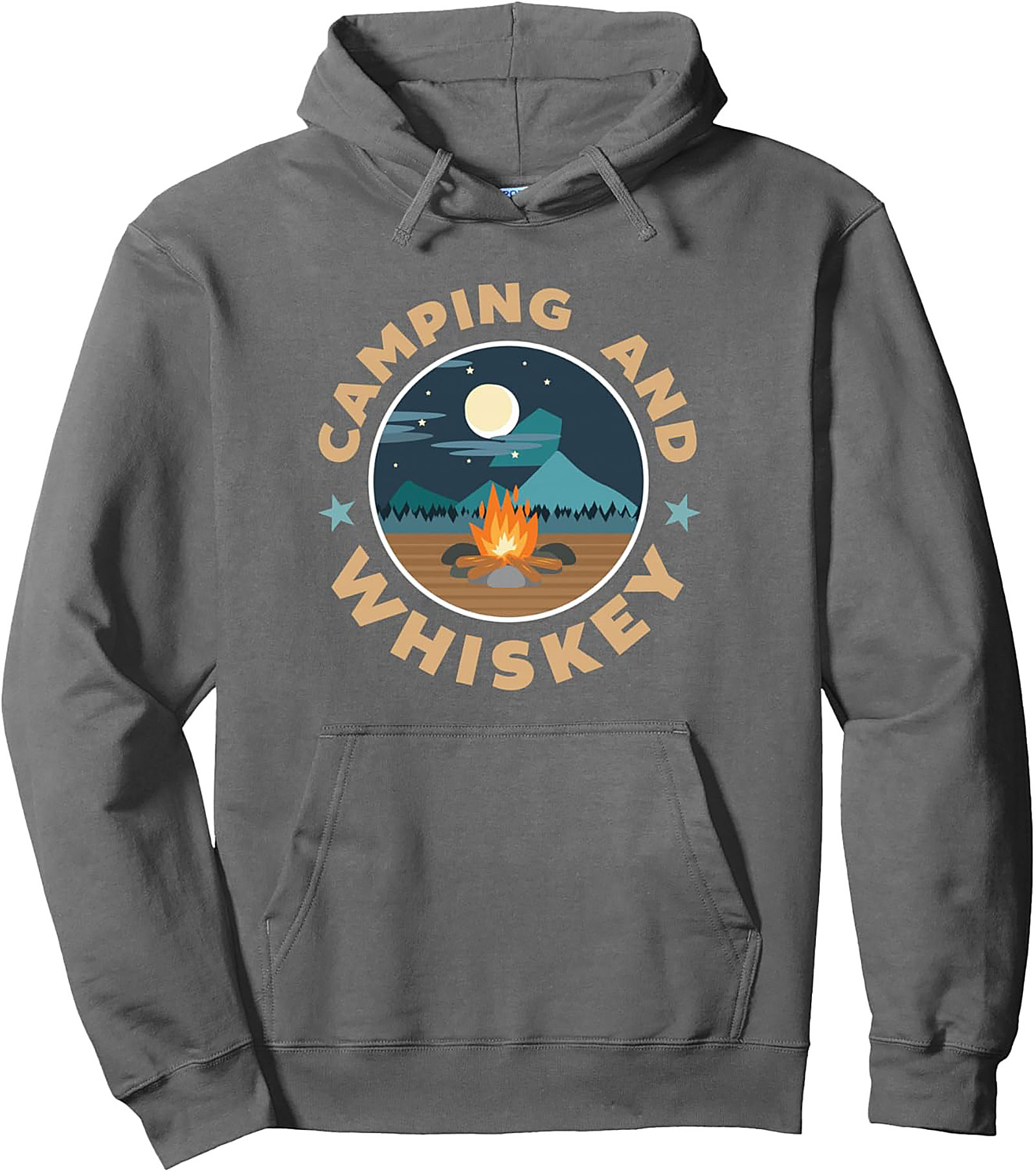 Camping and Whiskey Pullover Hoodie Cozy Graphic Gift