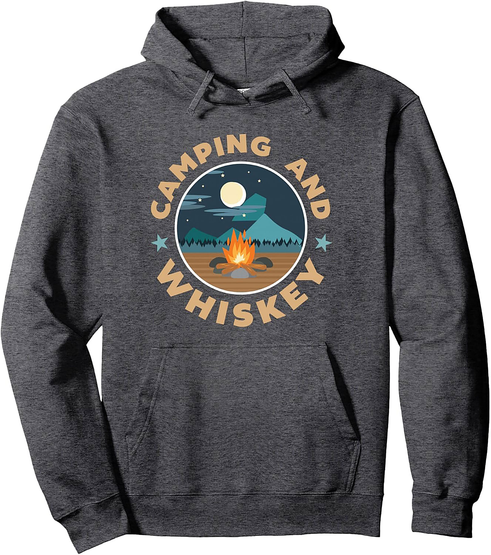 Camping and Whiskey Pullover Hoodie Cozy Graphic Gift