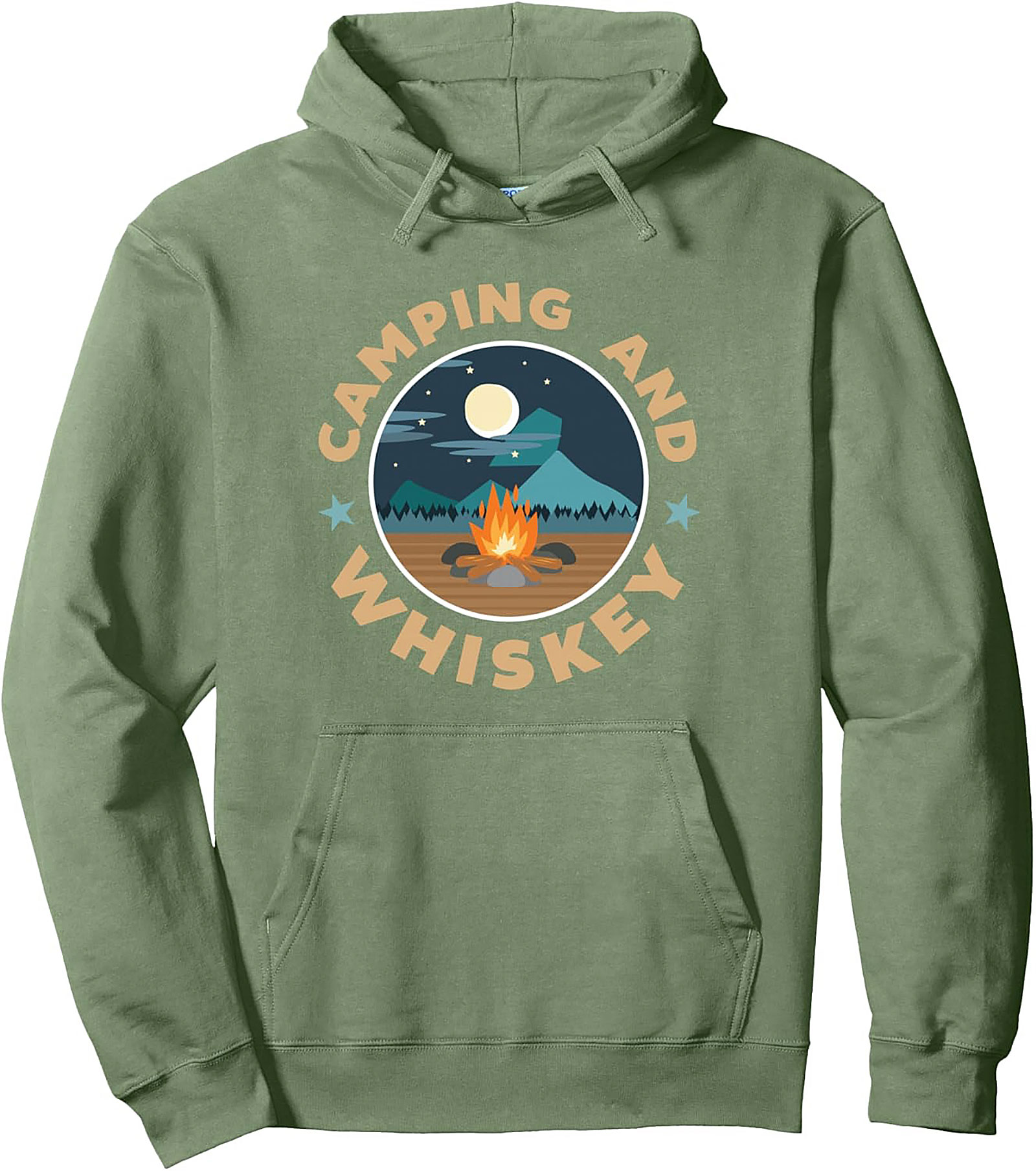 Camping and Whiskey Pullover Hoodie Cozy Graphic Gift
