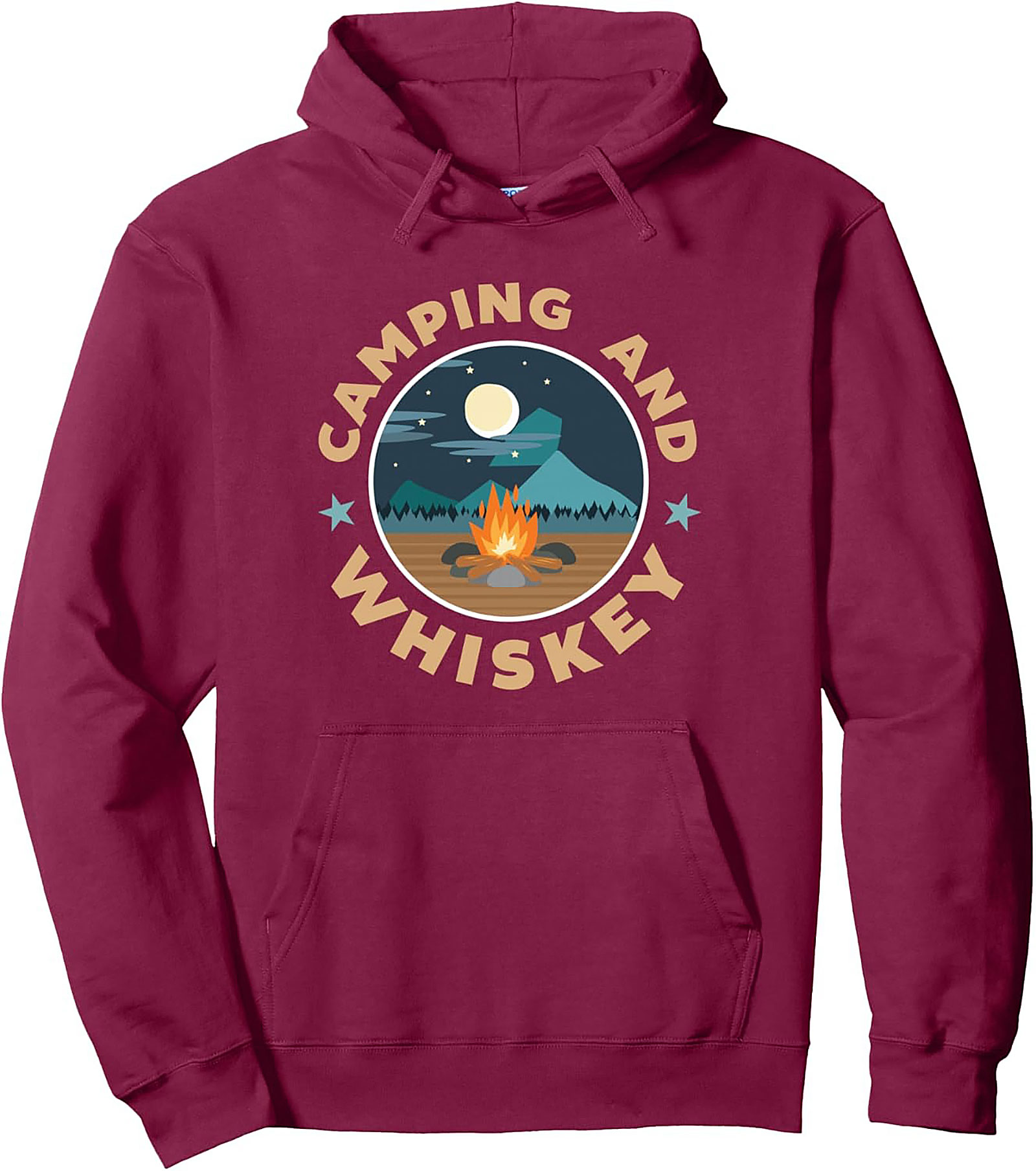 Camping and Whiskey Pullover Hoodie Cozy Graphic Gift