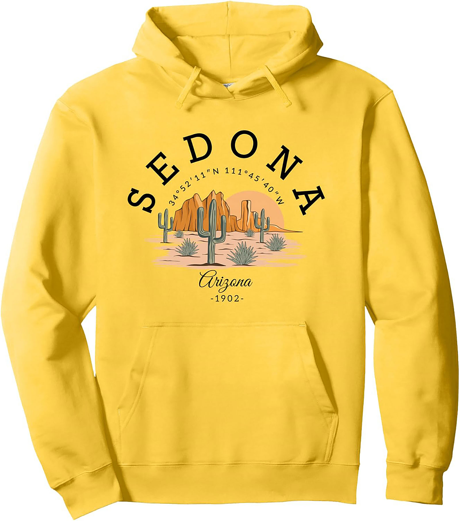  Sedona Arizona Pullover Hoodie Vintage Coordinates