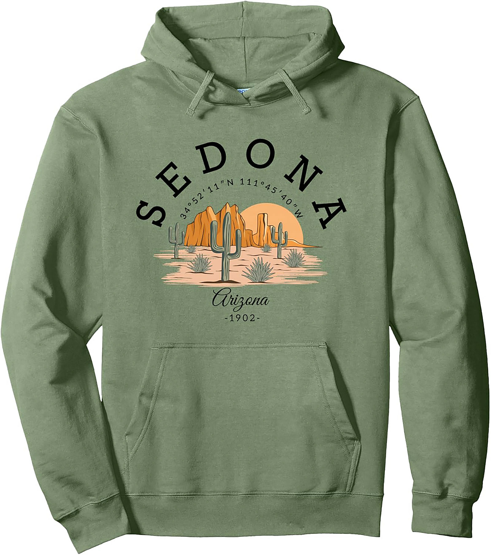  Sedona Arizona Pullover Hoodie Vintage Coordinates
