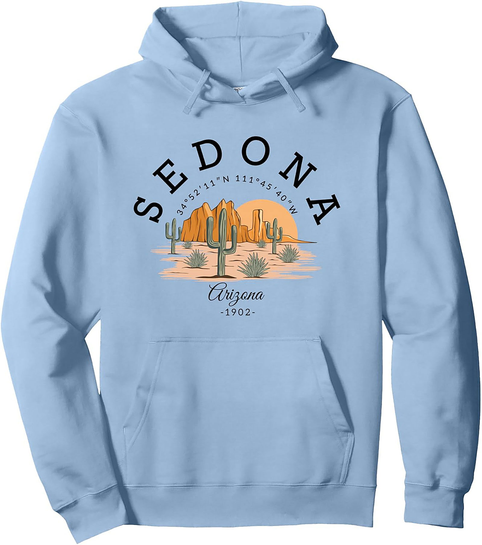  Sedona Arizona Pullover Hoodie Vintage Coordinates