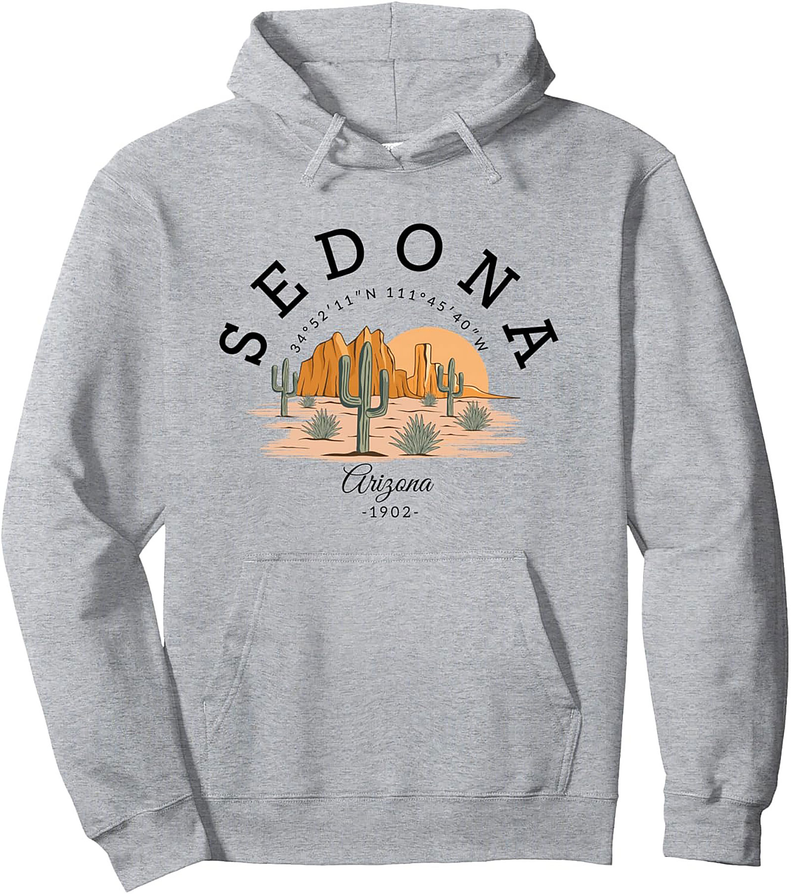  Sedona Arizona Pullover Hoodie Vintage Coordinates