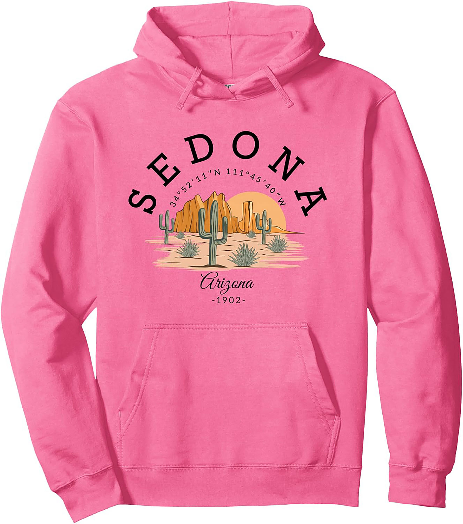  Sedona Arizona Pullover Hoodie Vintage Coordinates