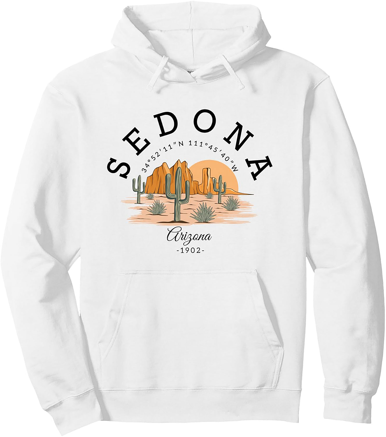 Sedona Arizona Pullover Hoodie Vintage Coordinates