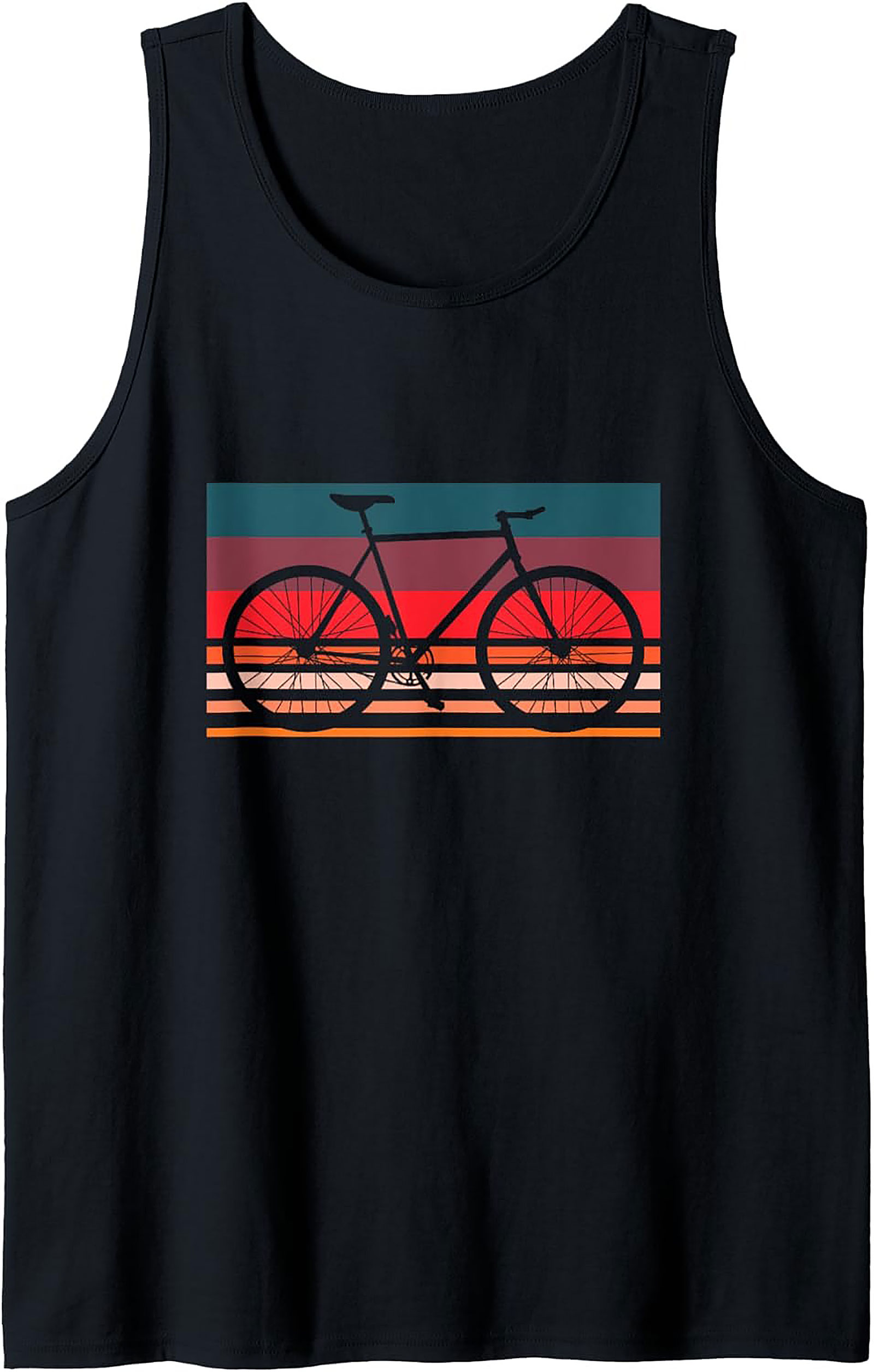 Retro Sunset Cycling Tank Top | Vintage Graphic Sleeveless Shirt