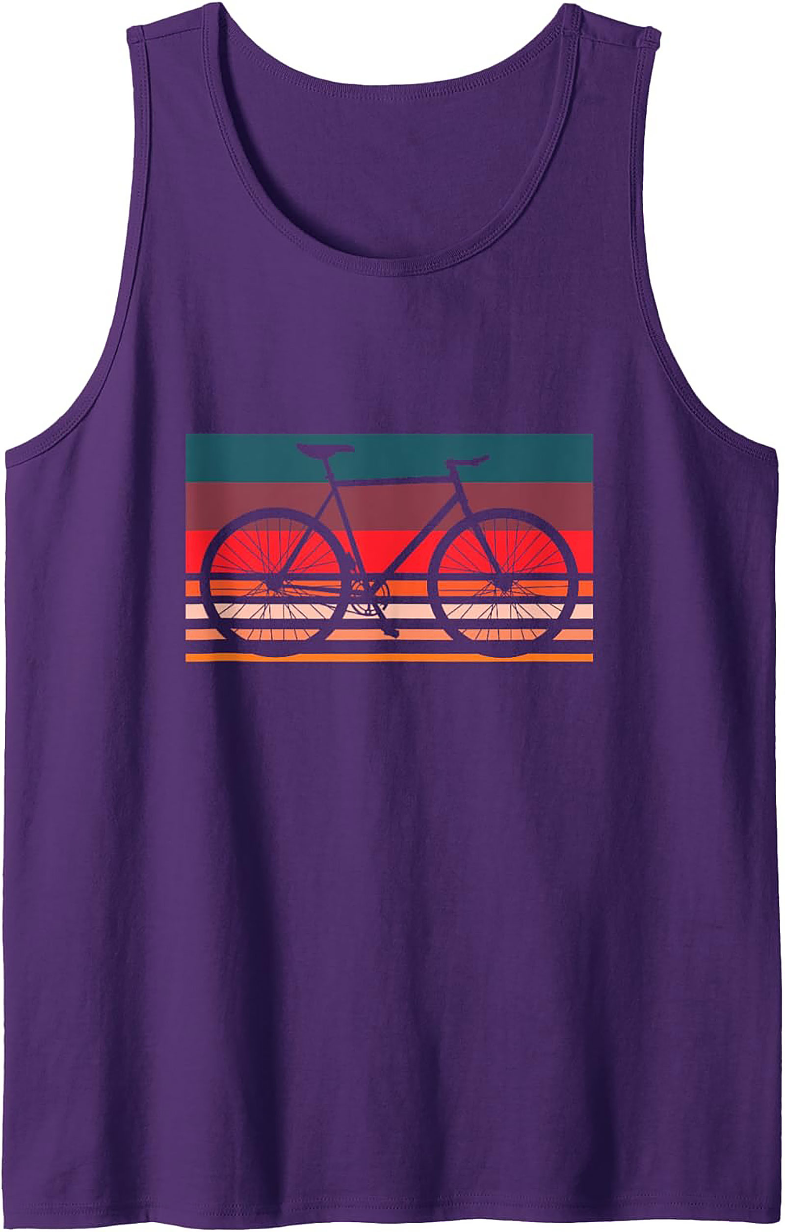 Retro Sunset Cycling Tank Top | Vintage Graphic Sleeveless Shirt