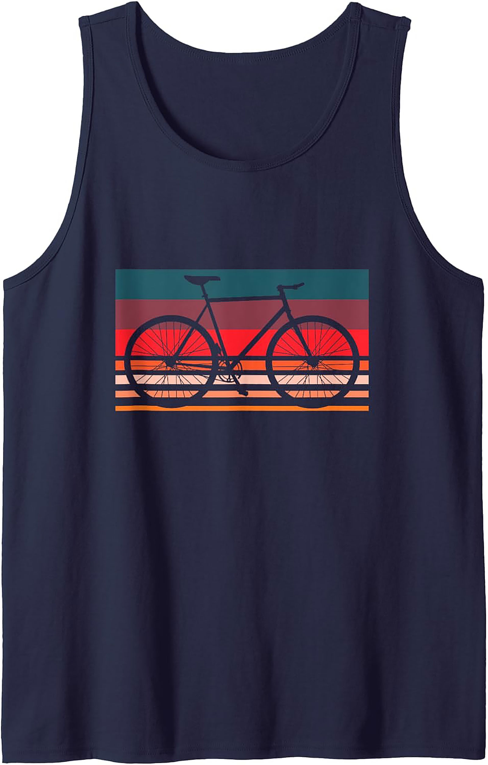 Retro Sunset Cycling Tank Top | Vintage Graphic Sleeveless Shirt