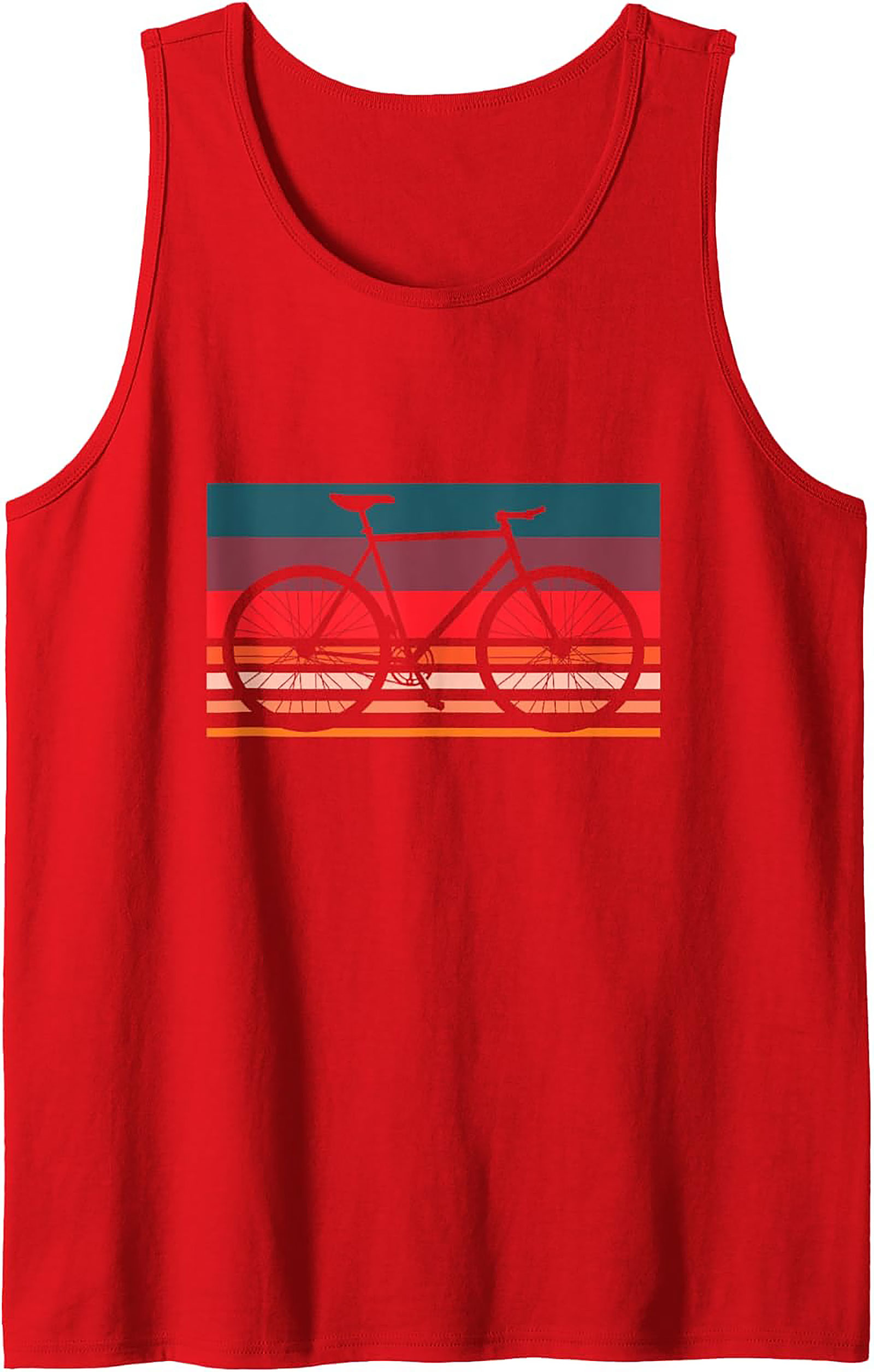 Retro Sunset Cycling Tank Top | Vintage Graphic Sleeveless Shirt