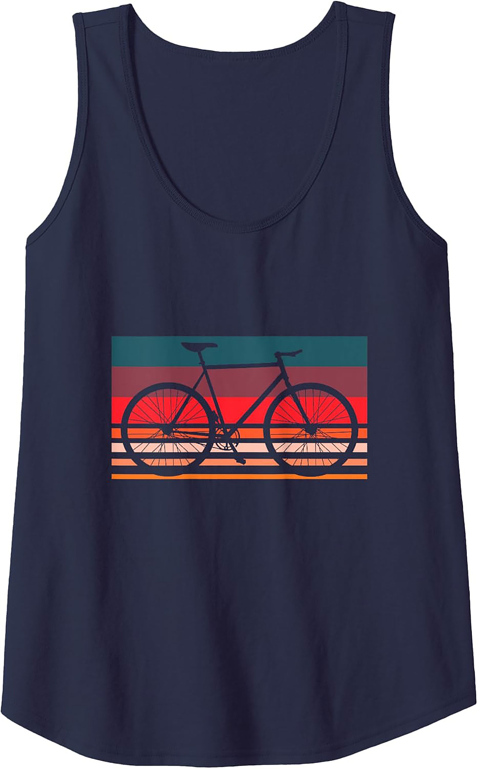 Retro Sunset Cycling Tank Top | Vintage Graphic Sleeveless Shirt