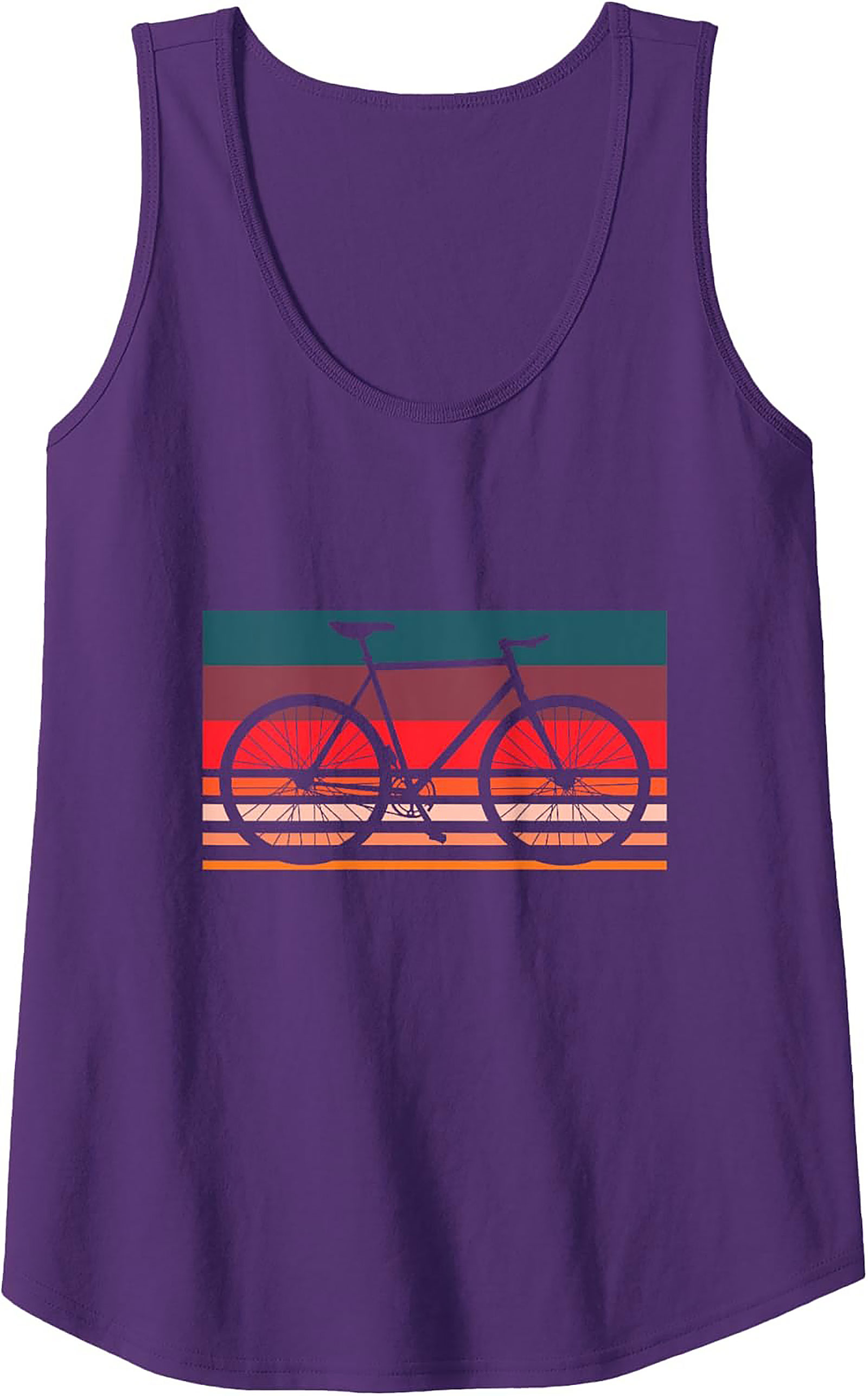 Retro Sunset Cycling Tank Top | Vintage Graphic Sleeveless Shirt